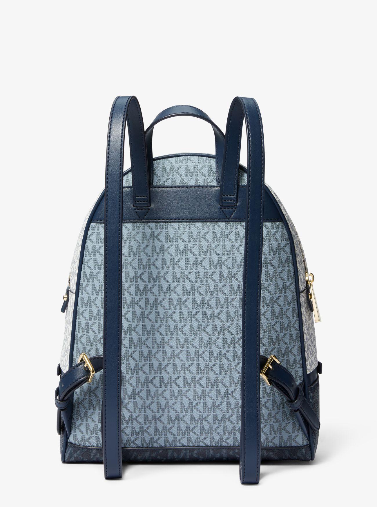 Michael Kors Rhea Medium Color-block Logo Backpack in Blue 