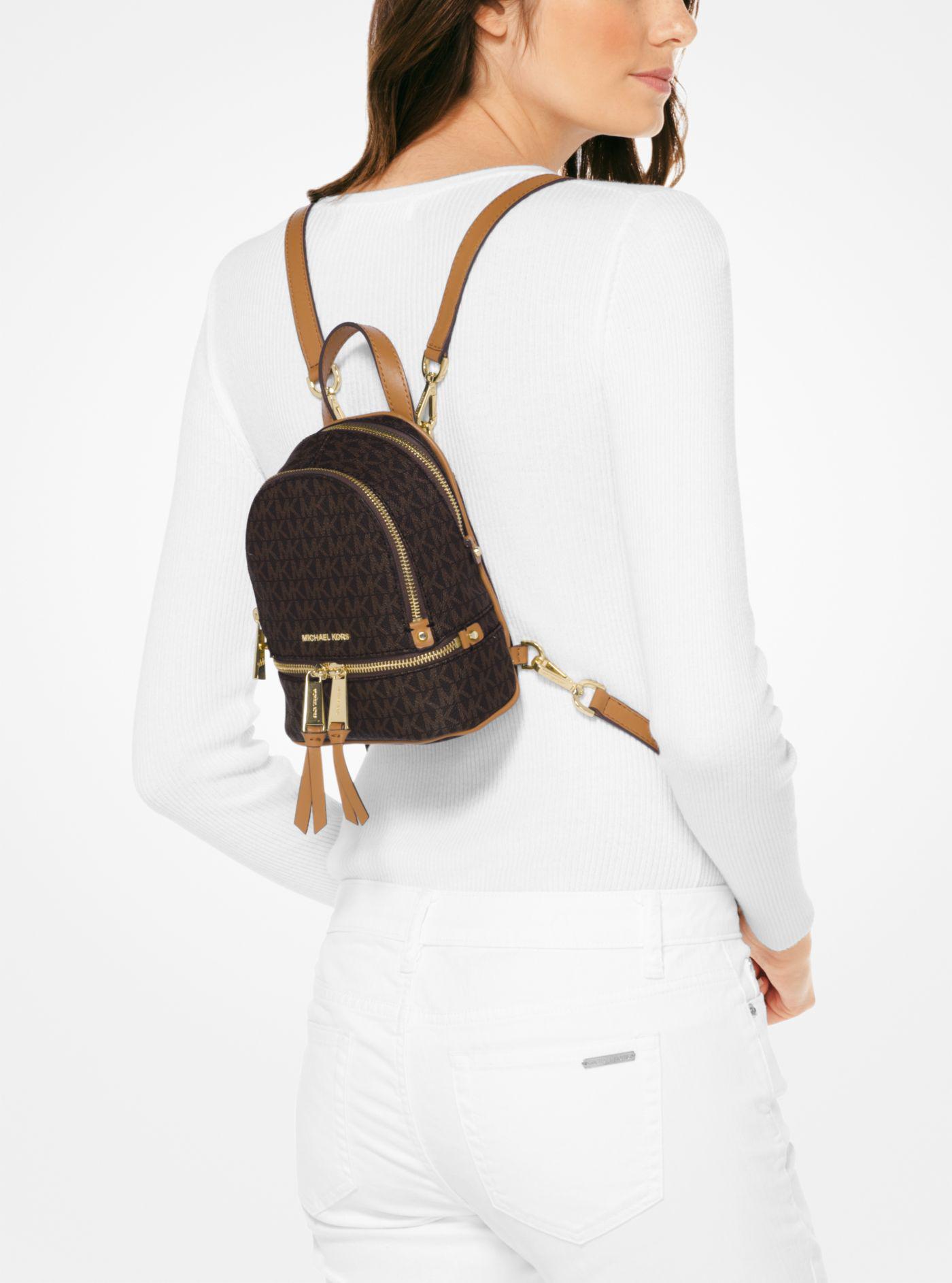 Michael Kors Synthetic Michael Rhea Logo Backpack in Brown - Save 