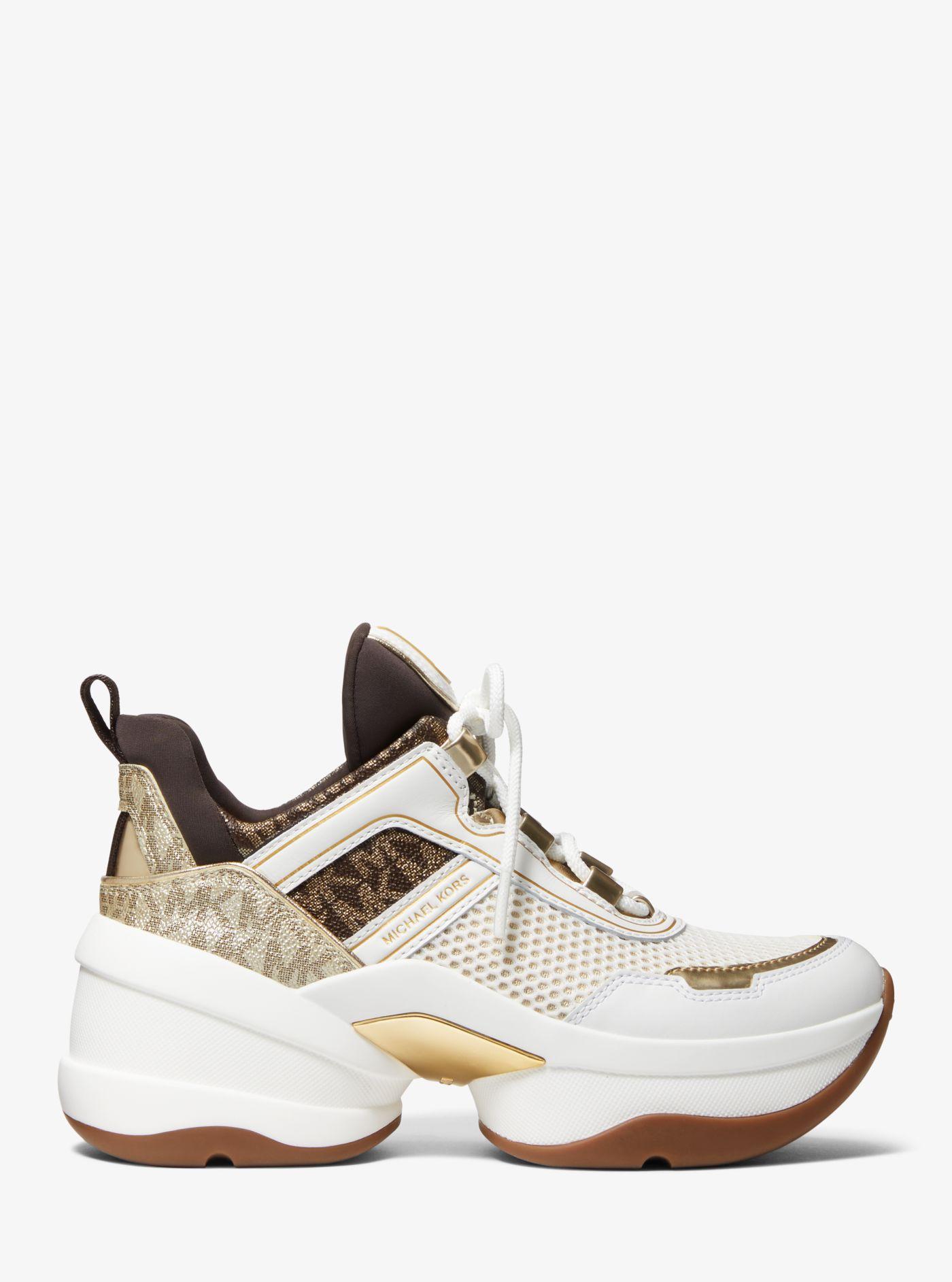 Michael Olympia Mesh And Metallic Trainer | Lyst