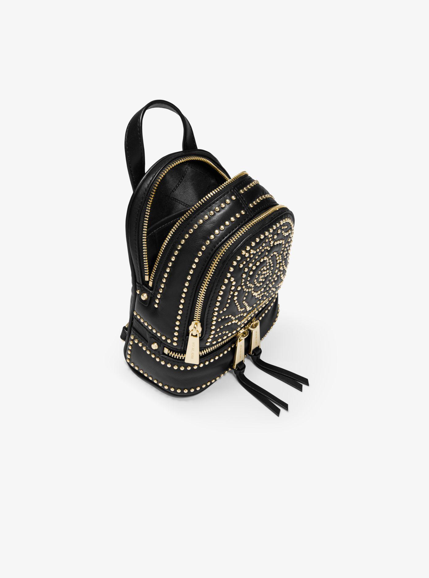 rhea mini rose studded leather backpack