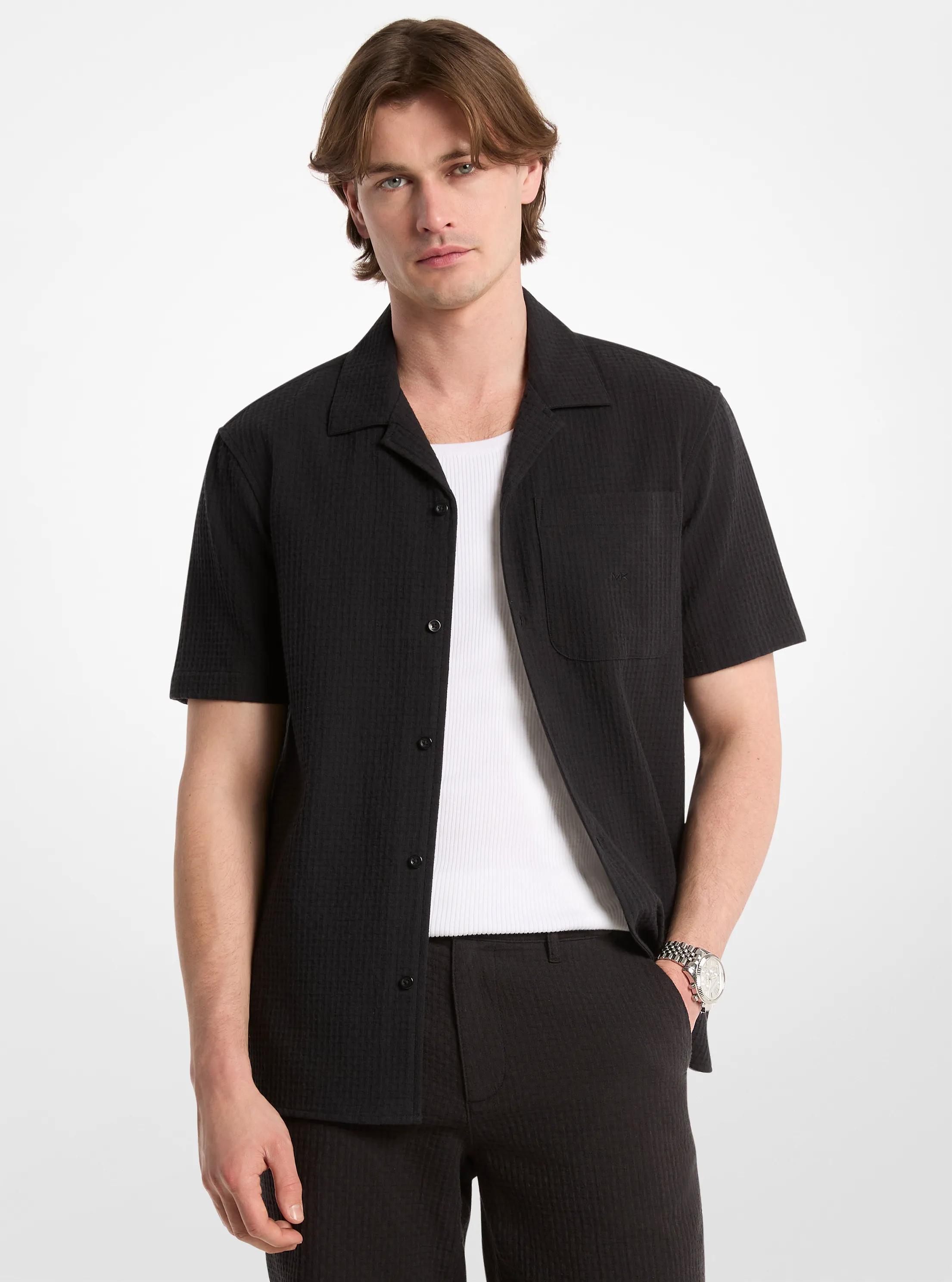 michael kors black dress shirt Michael Kors Collection Classic And Versatile Black Shirt