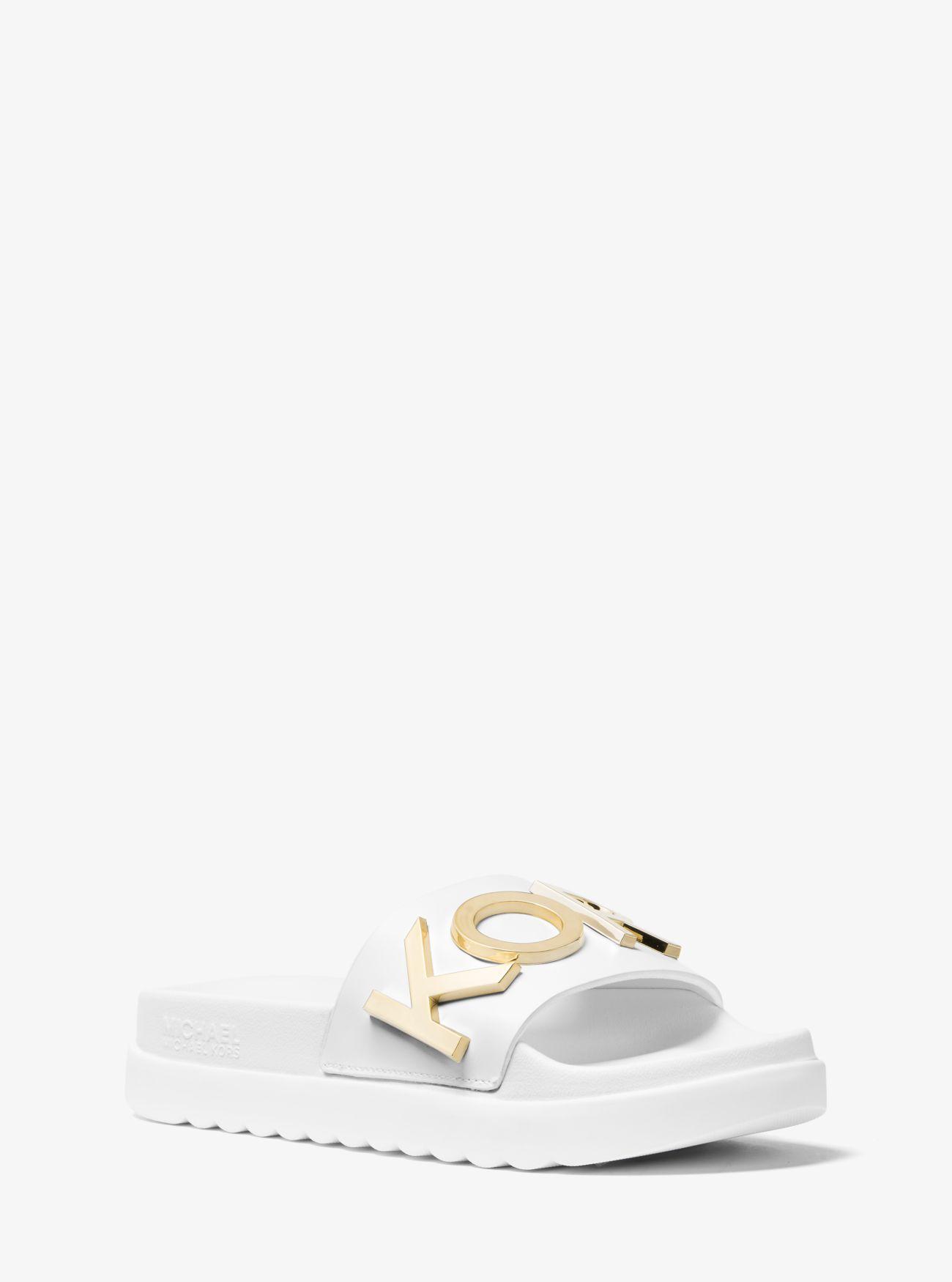 michael kors leather slides