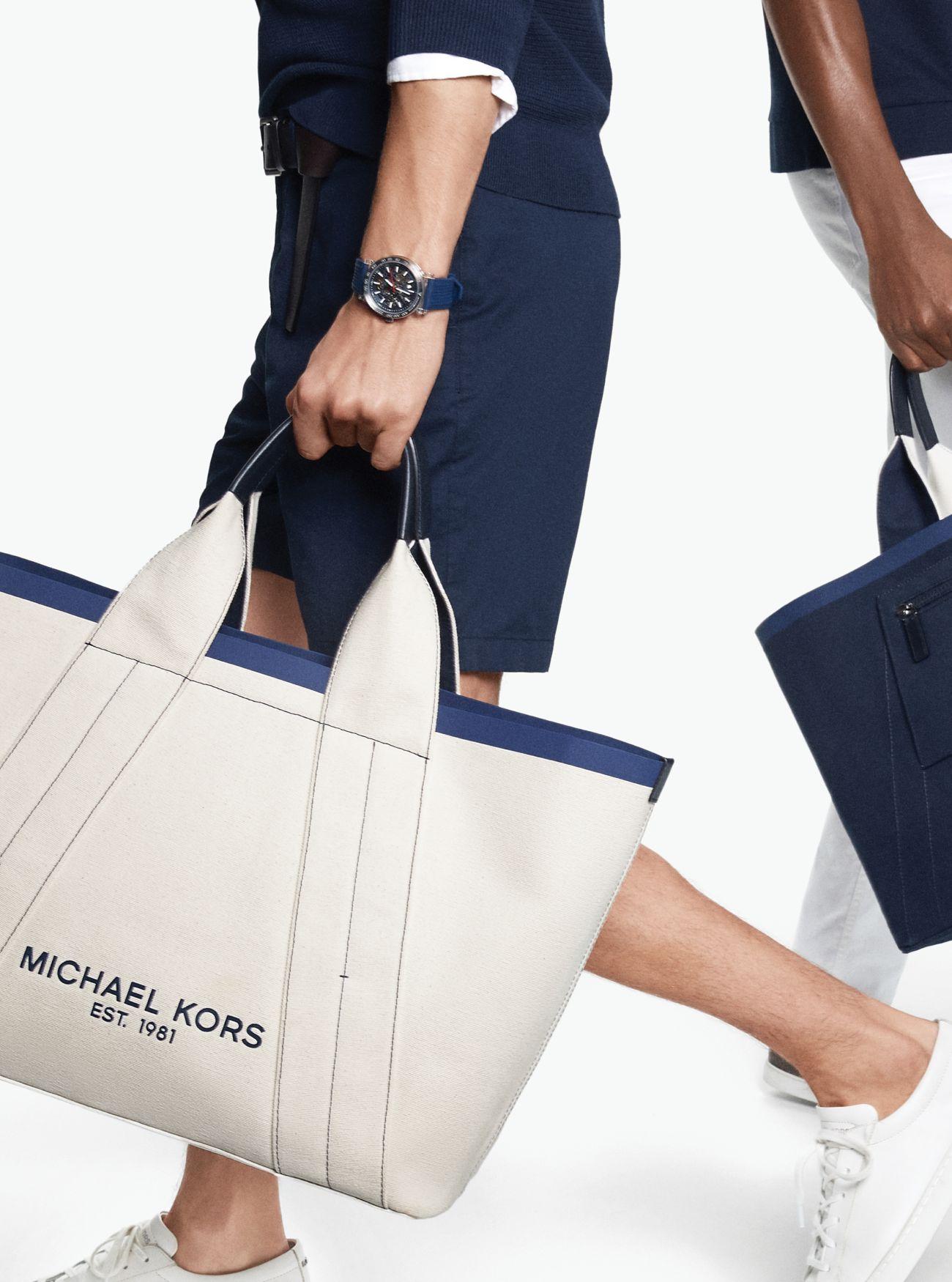 michael kors canvas tote bag