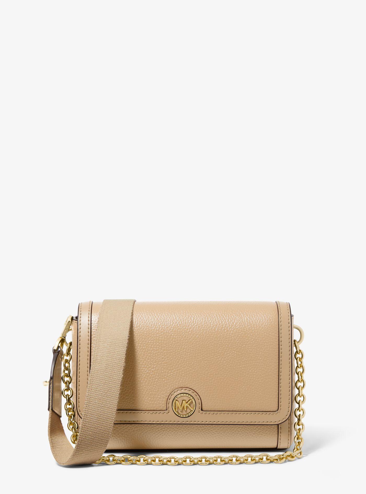 Michael Kors Freya Small Convertible Pebbled Leather Crossbody Bag in