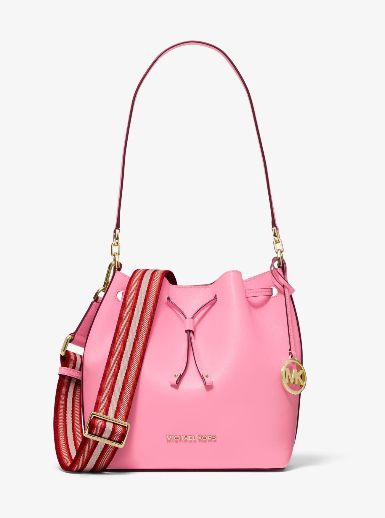 Michael Kors Eden Medium Leather Bucket Bag in Pink - Lyst