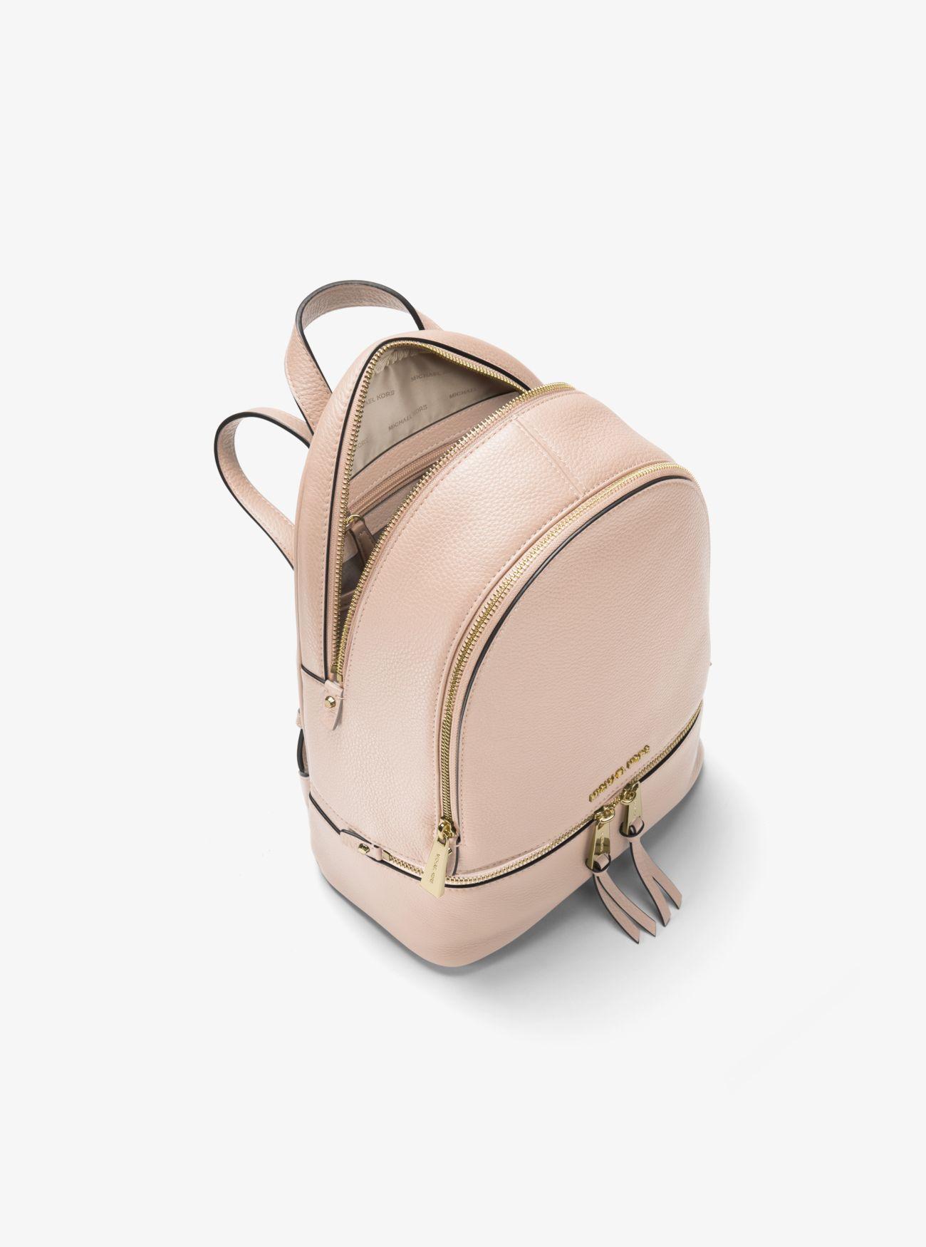 Michael Kors Leather Rhea Zip Medium Backpack Soft Pink - Save 56% - Lyst