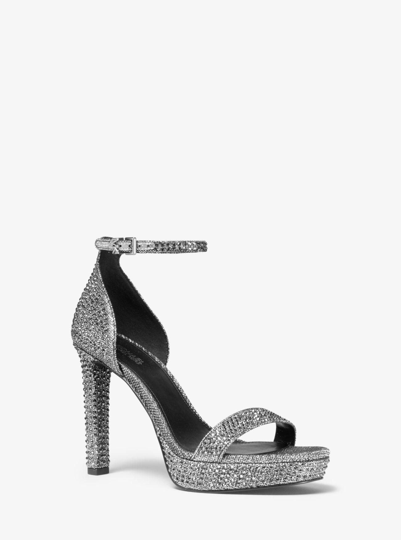 michael kors glitter chain mesh sandals