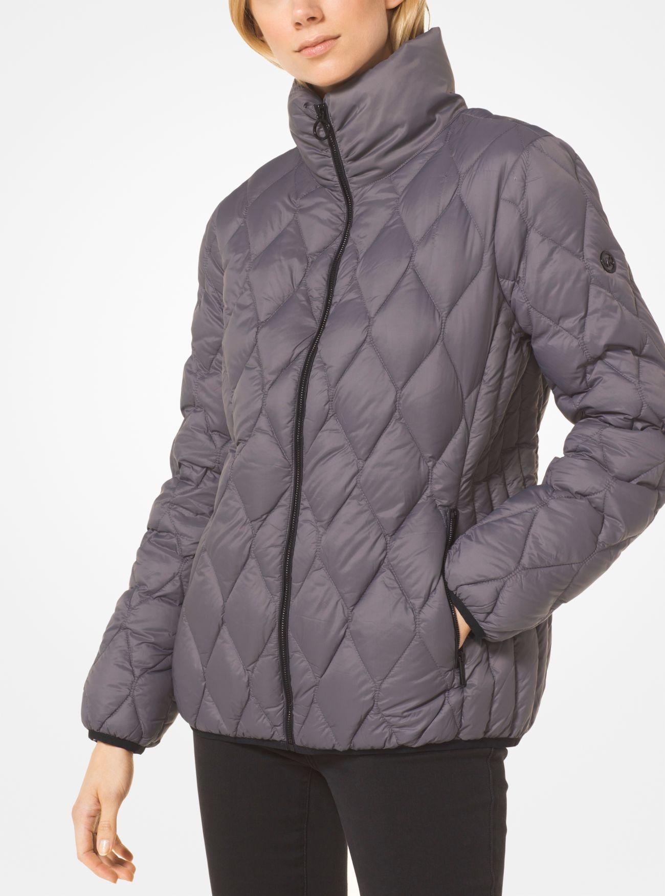 quilted nylon packable down jacket