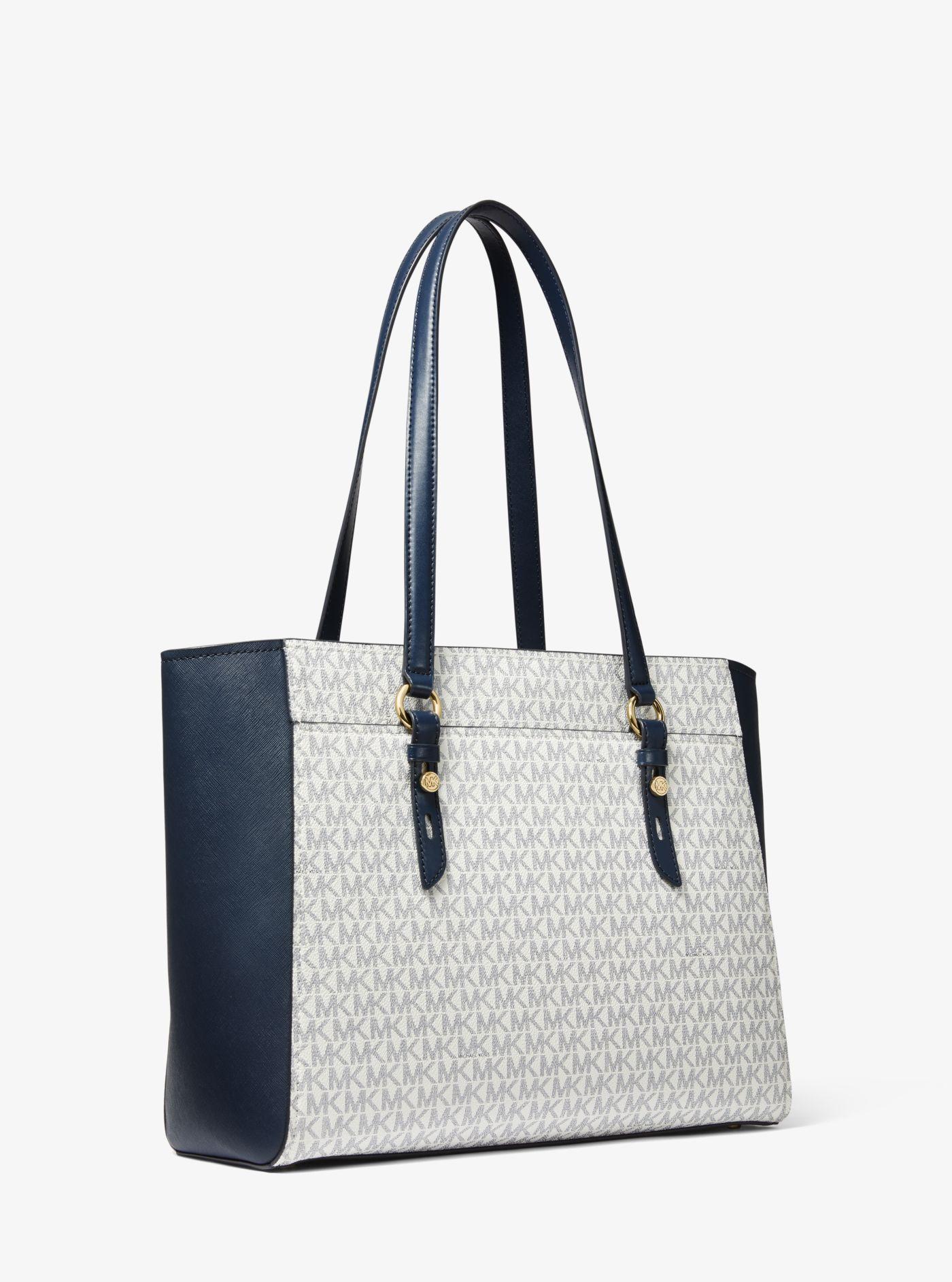 Michael Kors Sullivan Large Logo And Leather Tote Bag in Blue | Lyst