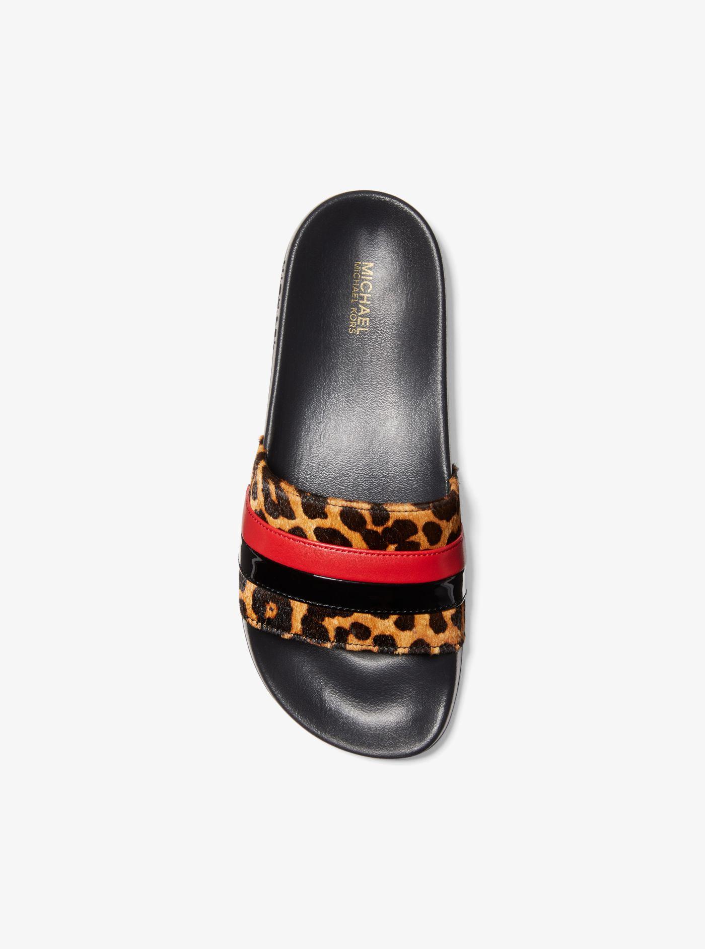 michael kors cheetah slides