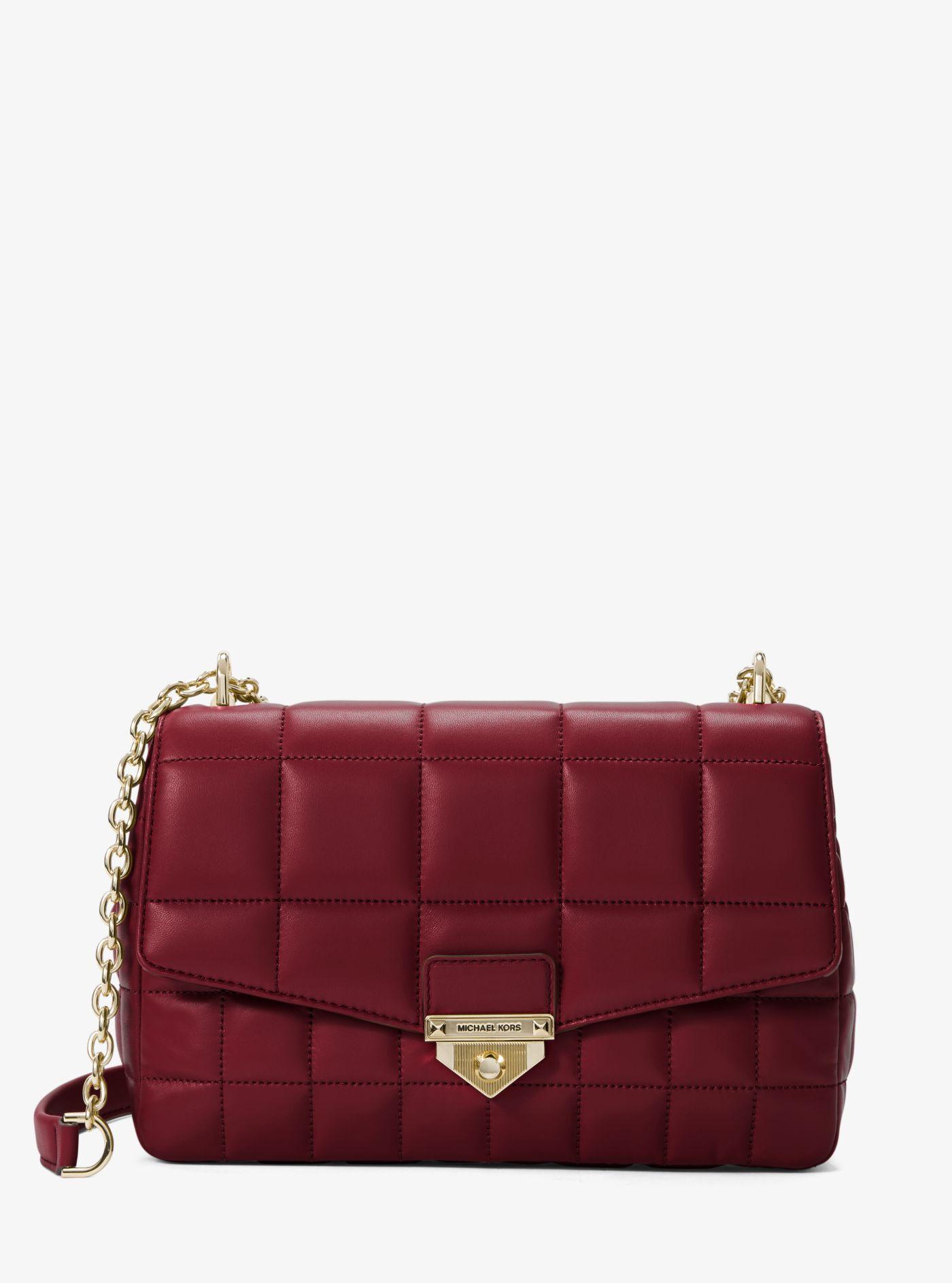 Michael Kors Soho Extra-large Quilted Leather Shoulder Bag dk Berry (Red) - Lyst