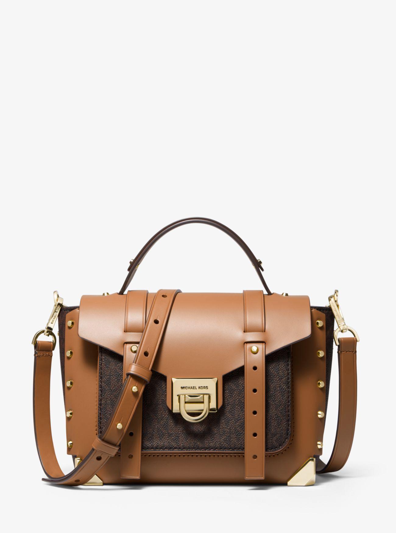 brown leather MK bag