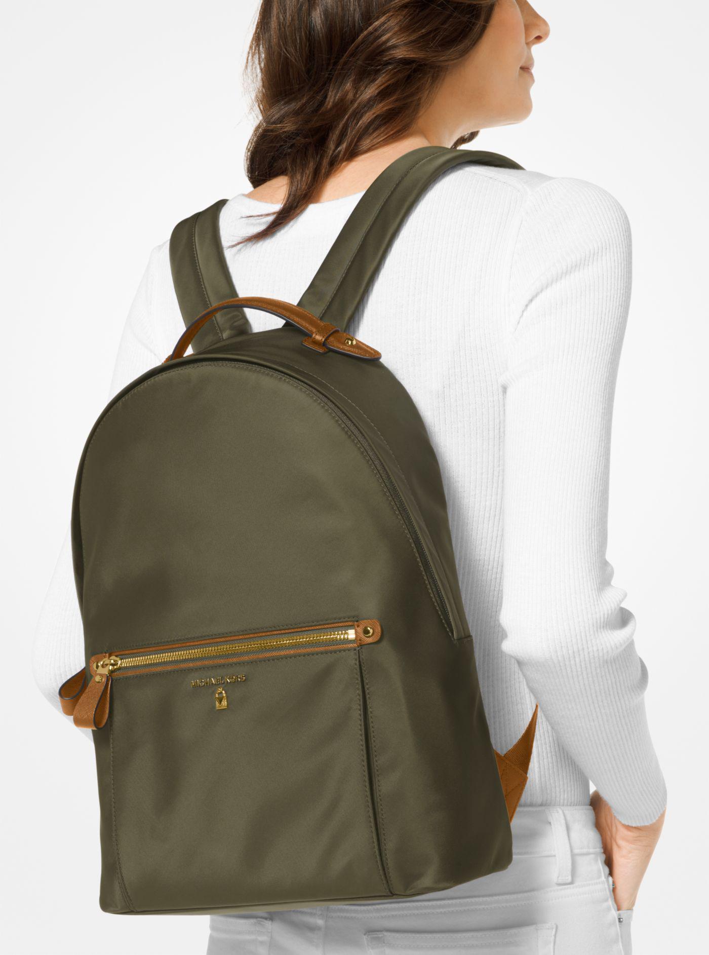 Michael Kors Kelsey Large Nylon Backpack in Green | Lyst