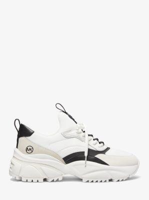 Michael Kors Darius Mixed-Media Trainer in White for Men | Lyst Canada