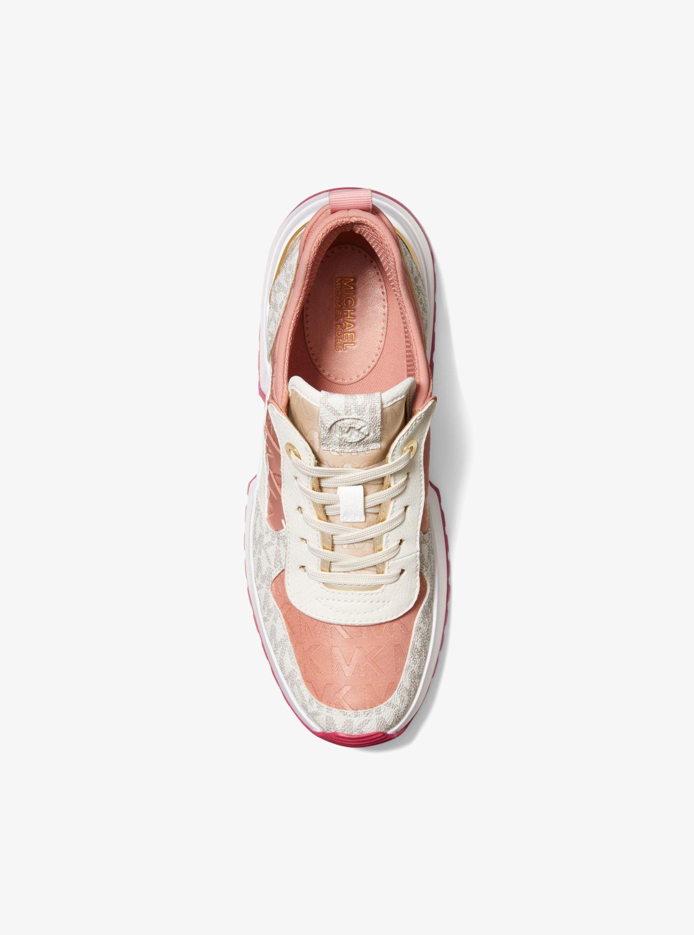 Michael Kors Muse Mixed-media Trainer in Pink | Lyst