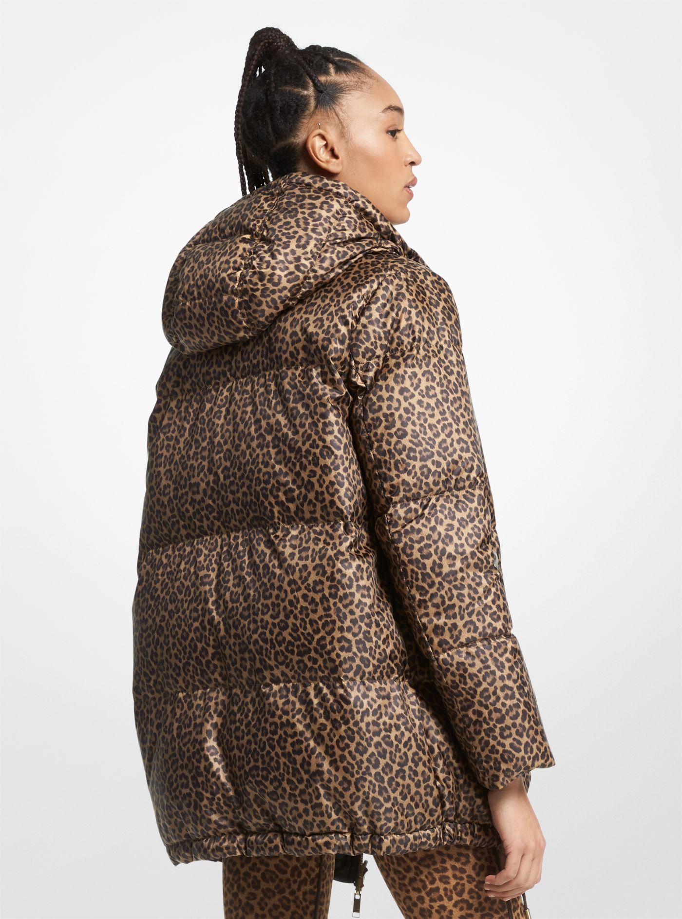michael kors leopard puffer jacket