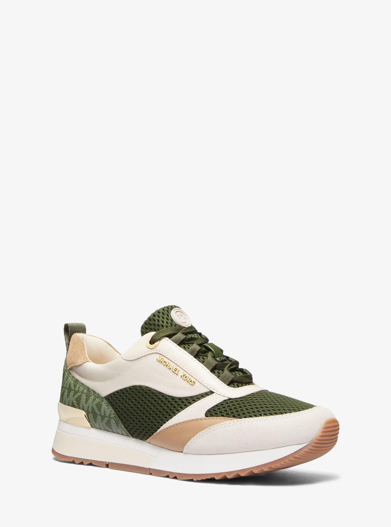 Michael Kors Allie Stride Mixed media Trainer in White Lyst UK