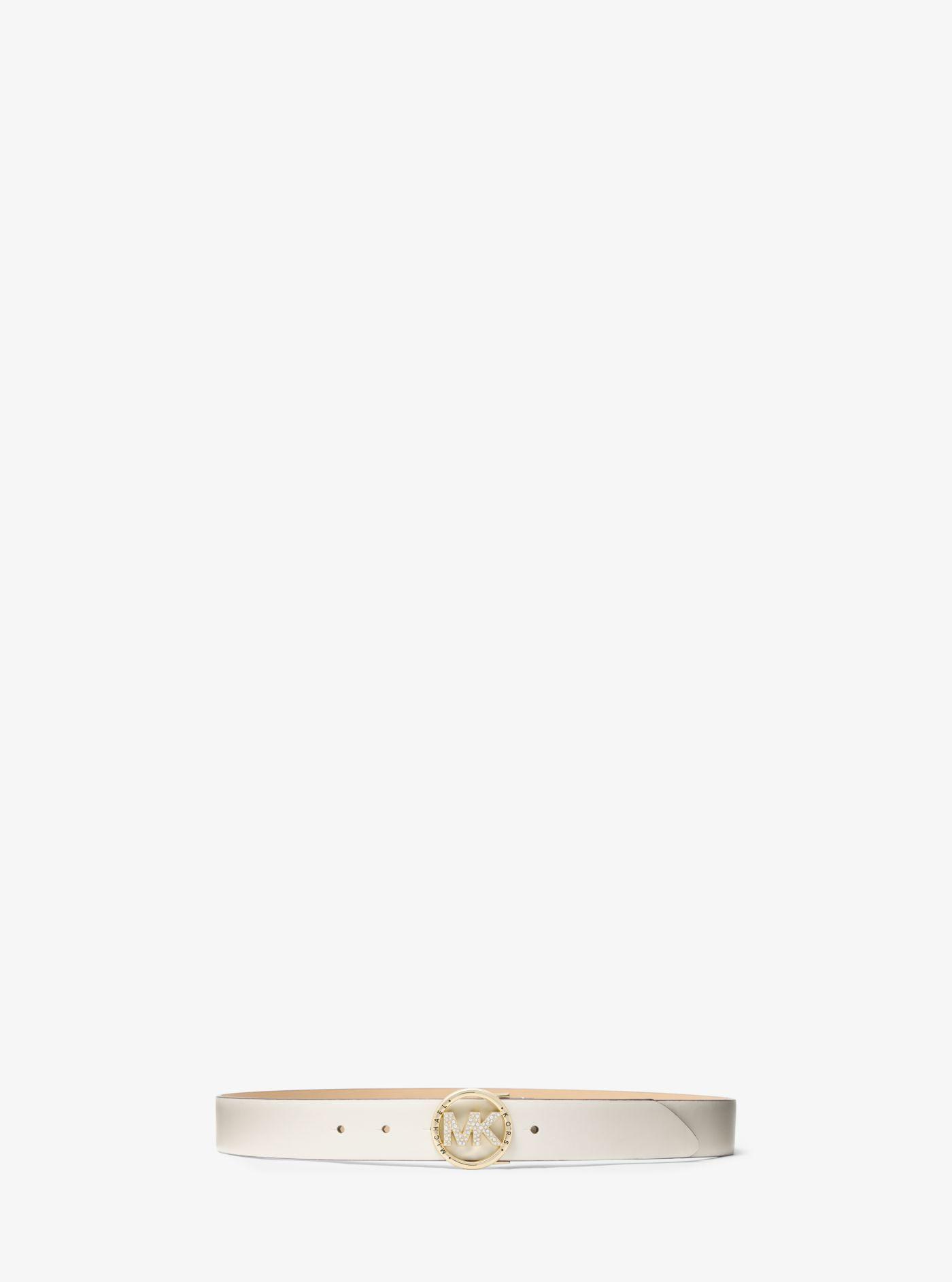 michael kors leather logo belt