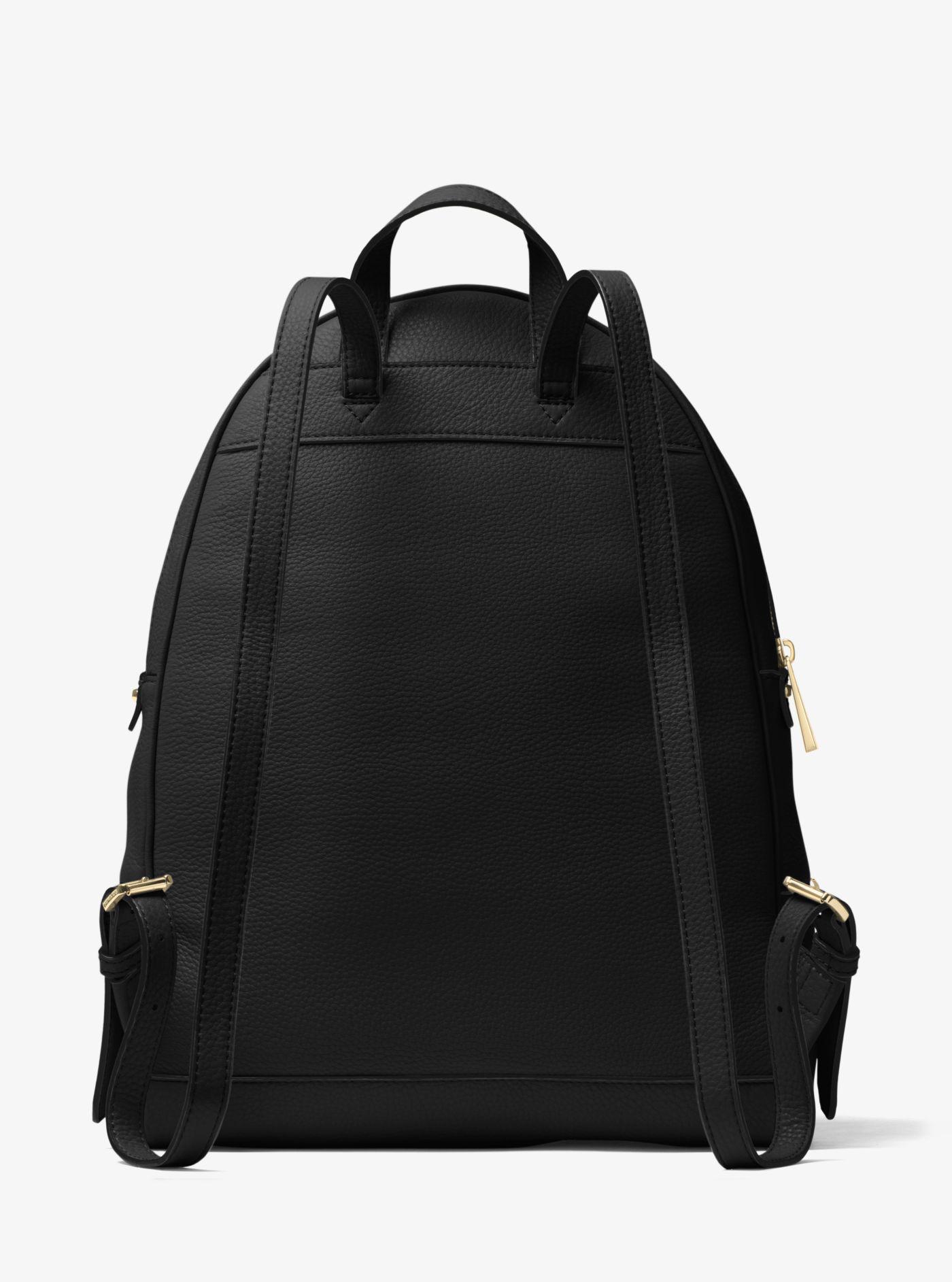 Lyst Michael Kors Rhea Large Leather Backpack in Black