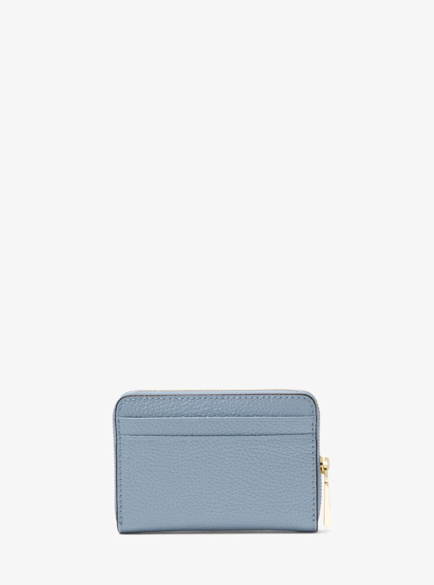 logo alarm frø Michael Kors Small Pebbled Leather Wallet in Pale Blue (Blue) - Lyst