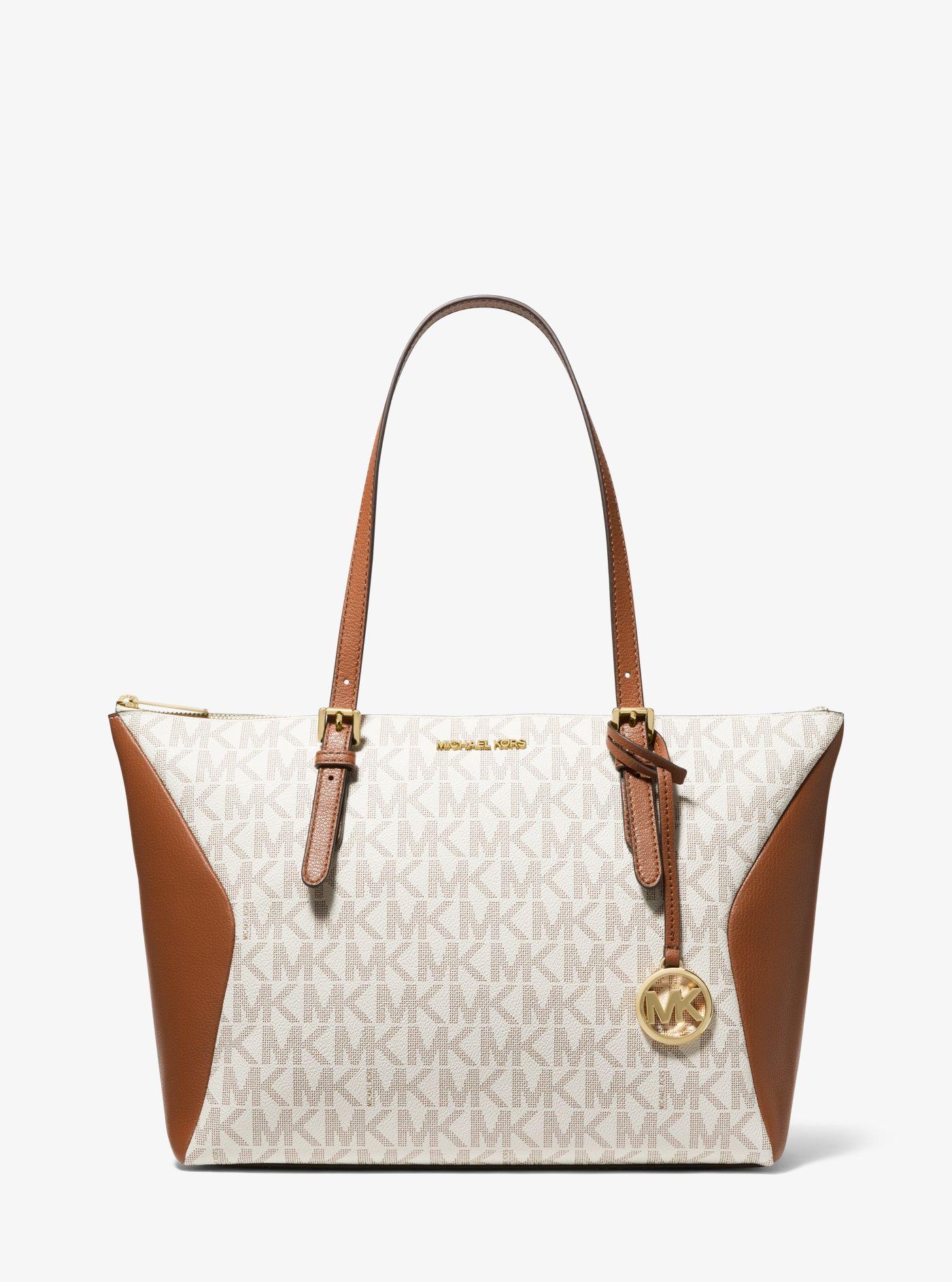 Michael Kors Coraline Large Logo And Leather Tote Bag | Lyst