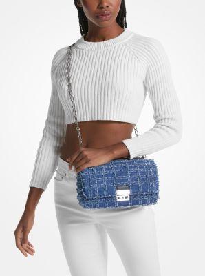 【送料関税込】韓国正規品★MK★Tribeca Denim Shoulder バッグ Tribeca Large Frayed Denim Shoulder Bag | Michael Kors [US]