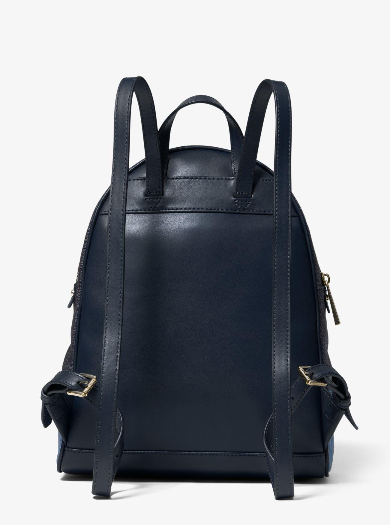 MICHAEL Michael Kors Rhea Medium Frayed Denim Backpack in Blue - Lyst