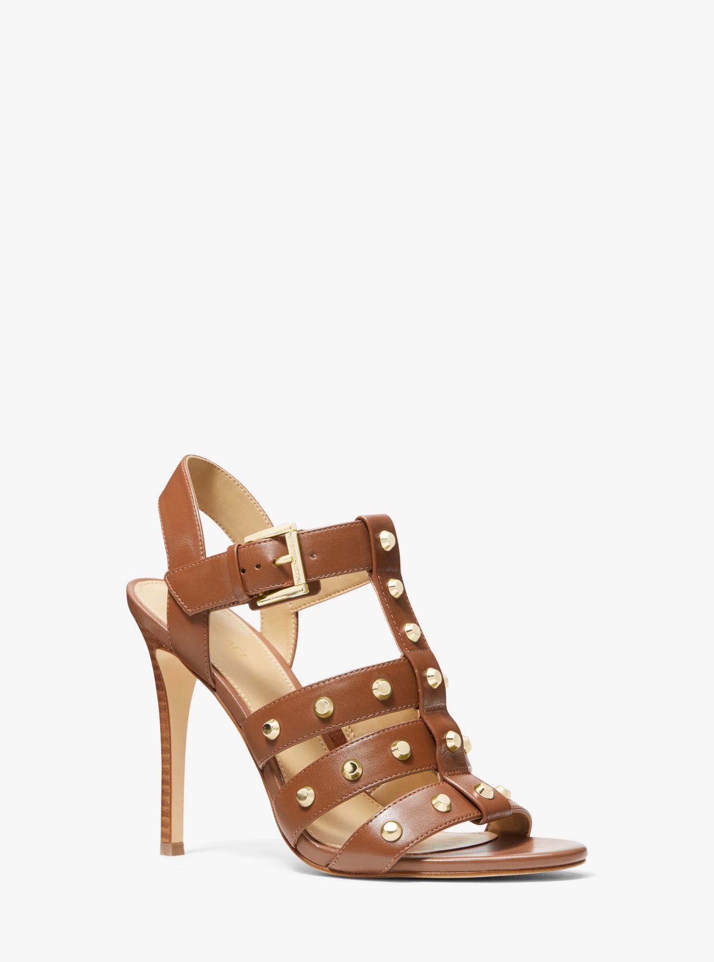 Michael Kors Jagger Studded Leather Sandal in Pink Lyst
