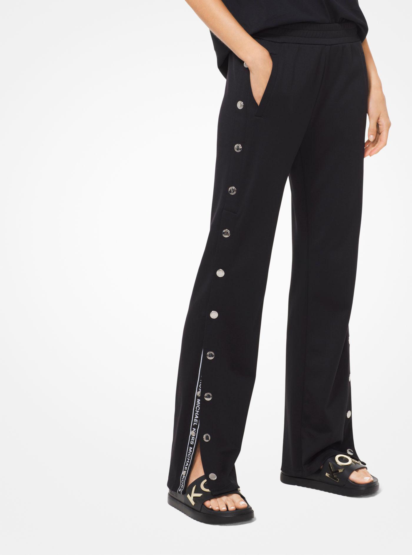 MICHAEL Michael Kors Synthetic Logo Tape Buttoned Track Pants in 