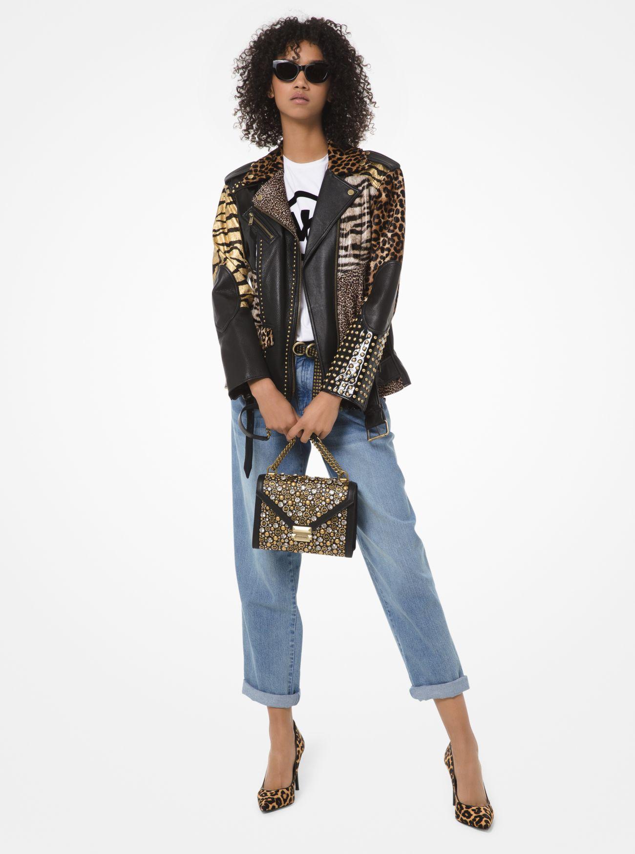 animal print leather jacket