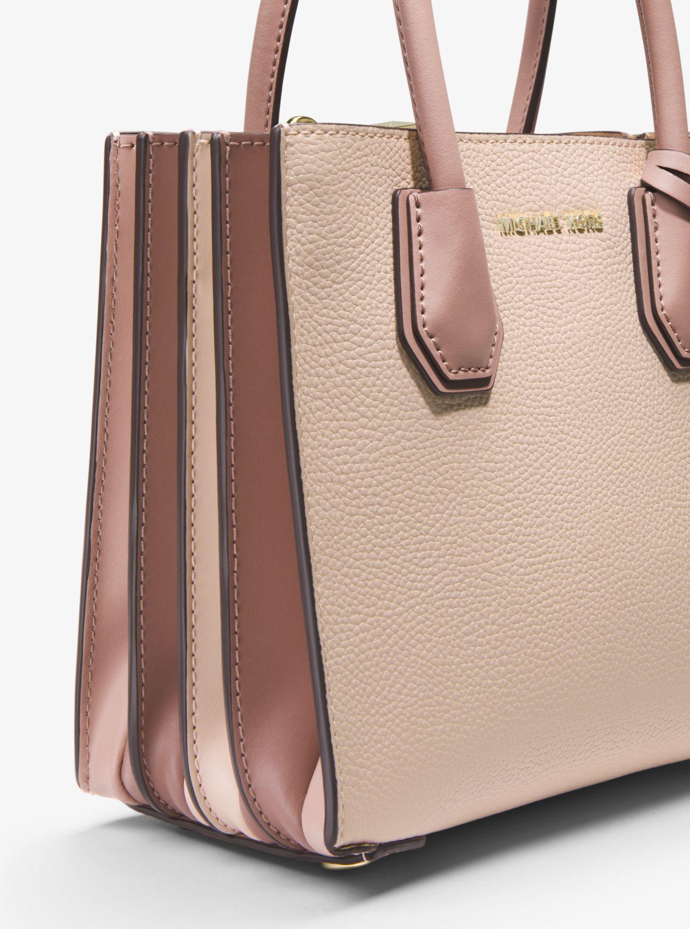 Michael Kors Mercer Medium Pebbled Leather Accordion Crossbody Bag in