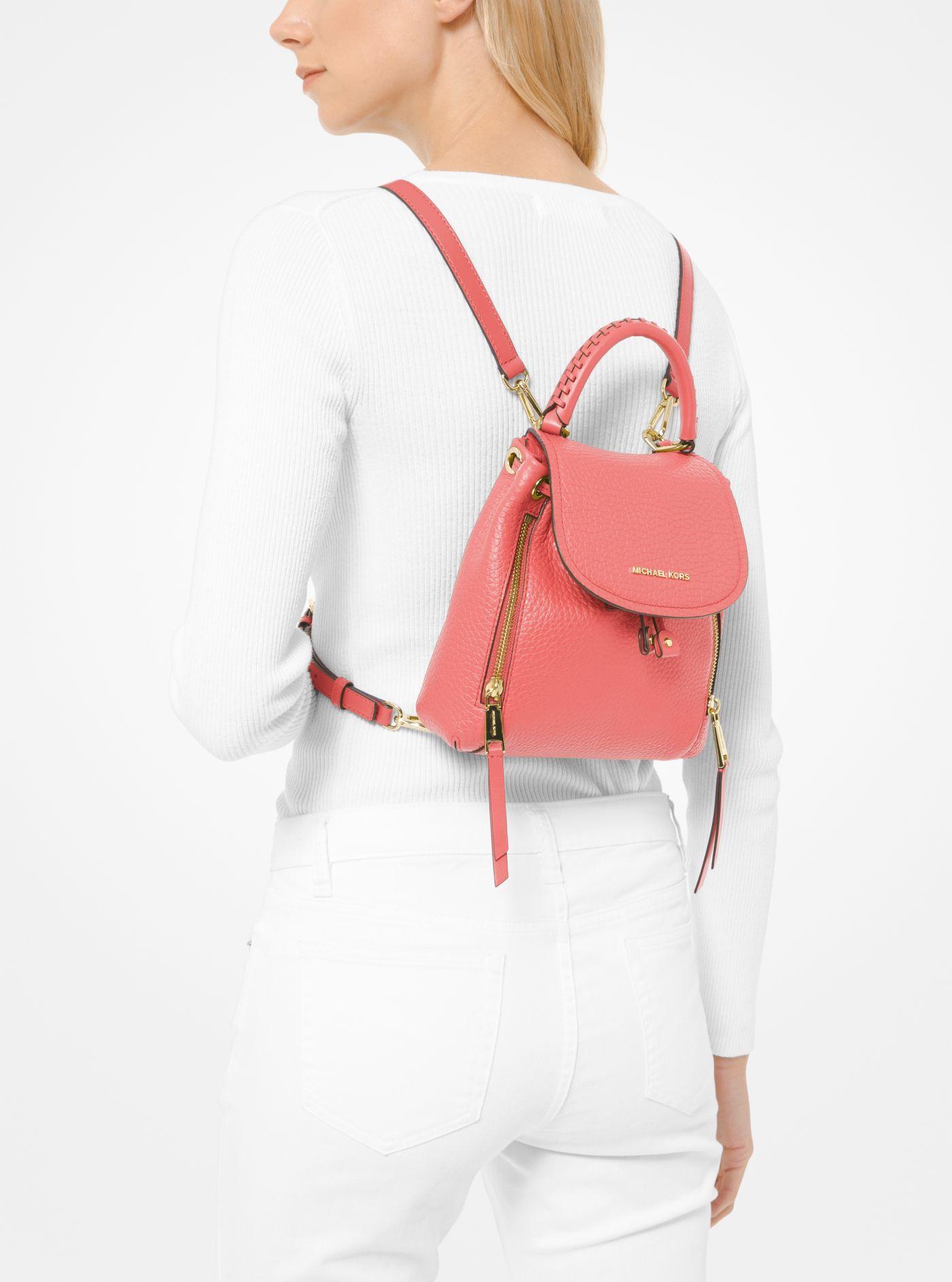 Michael Kors Viv Extra-small Pebbled Leather Backpack in Pink | Lyst