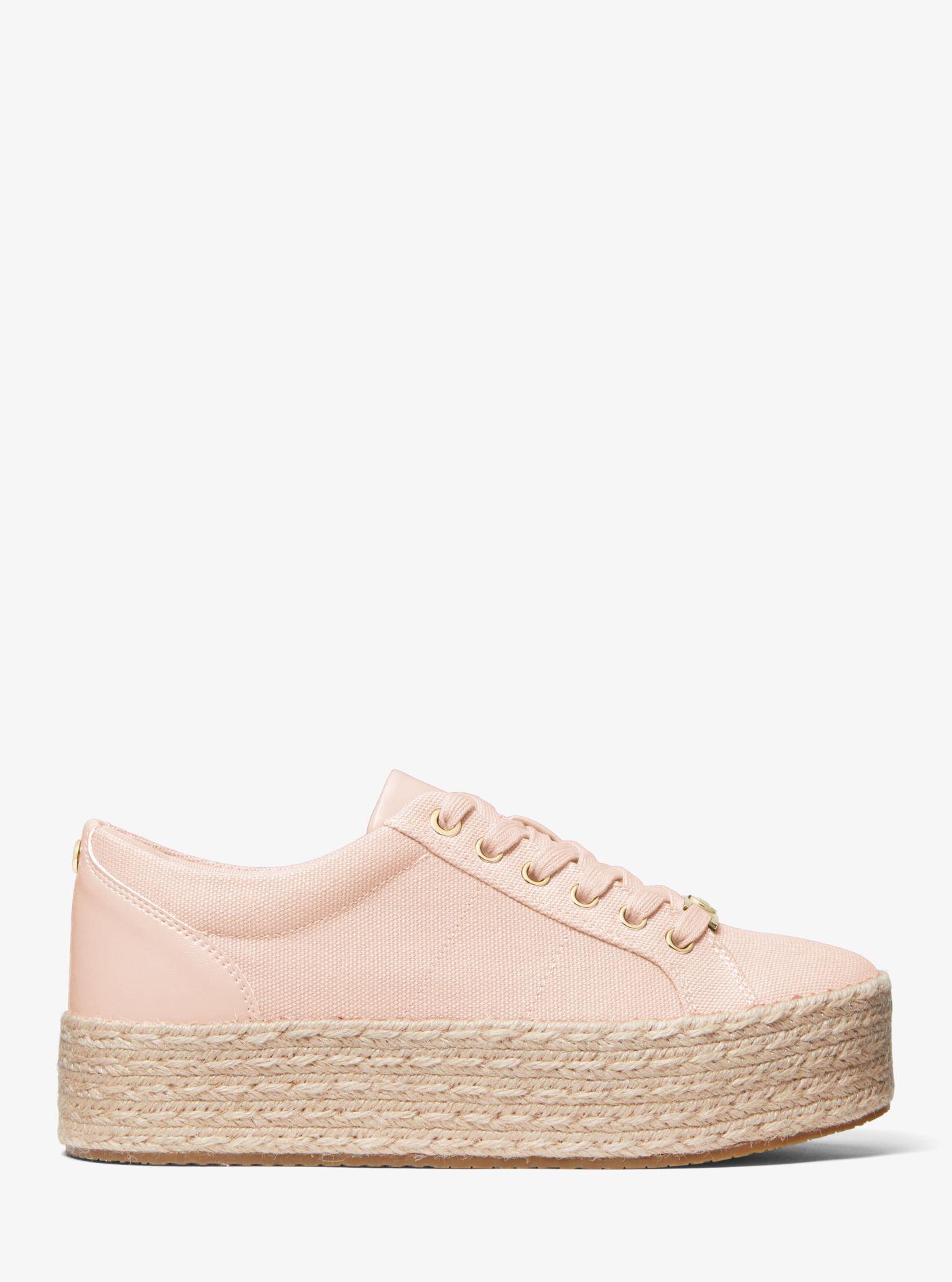 Michael Kors Libby Cotton Canvas Platform Sneaker in Pink | Lyst