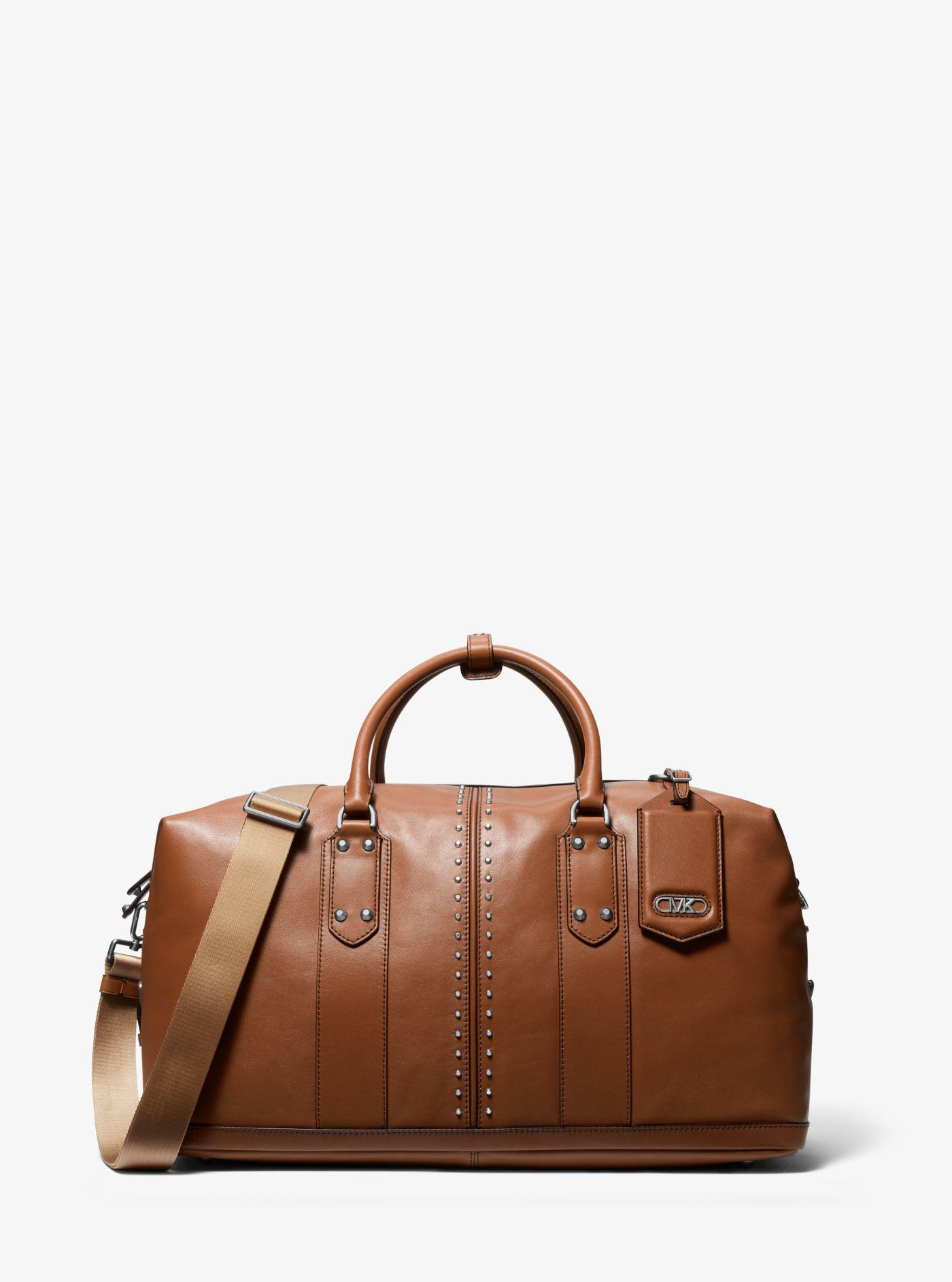 Michael Kors Astor Studded Leather Duffel Bag in Brown for Men Lyst