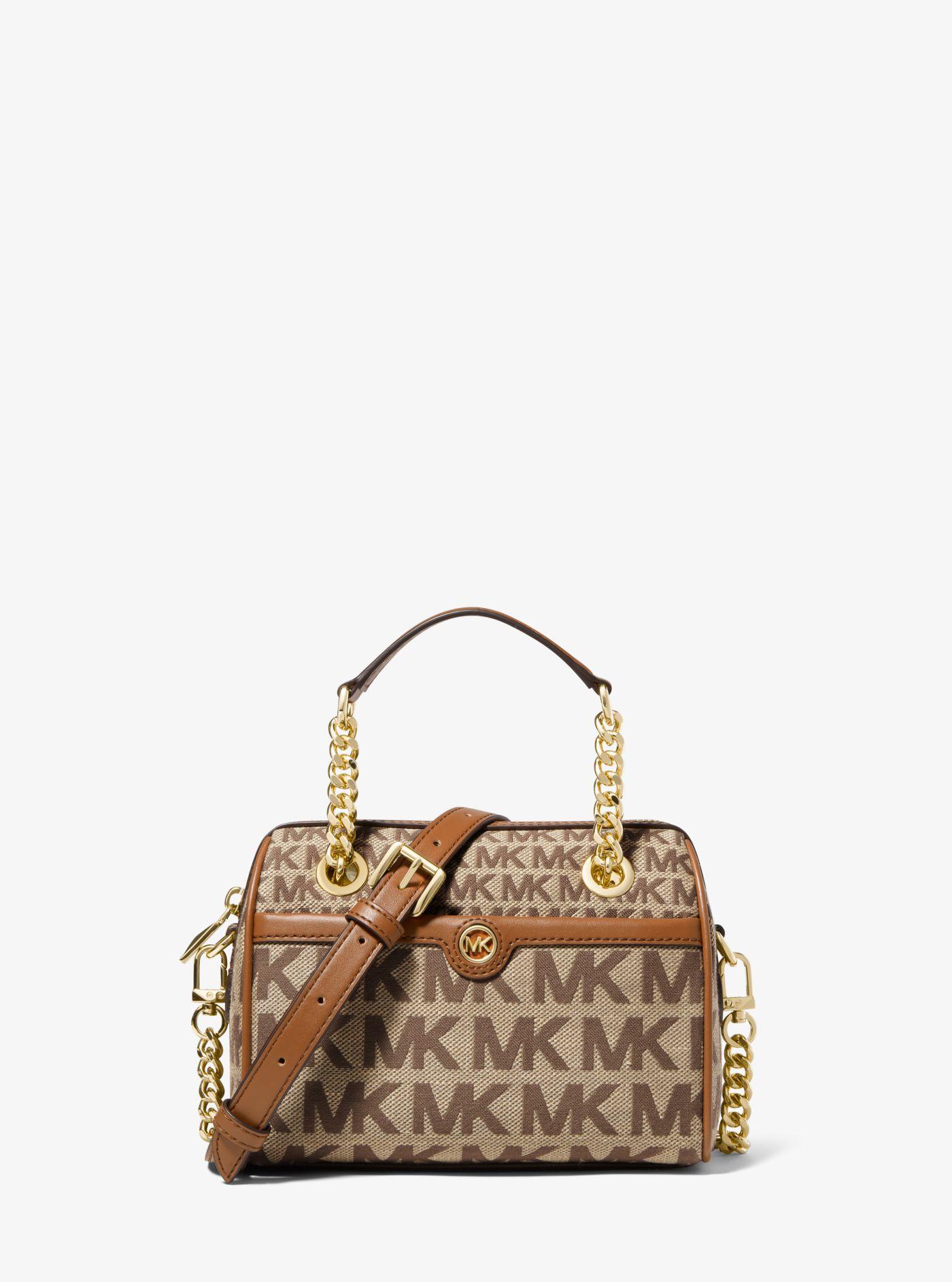 Michael Kors Blaire Extra-small Logo Jacquard Duffel Crossbody Bag in  Natural | Lyst