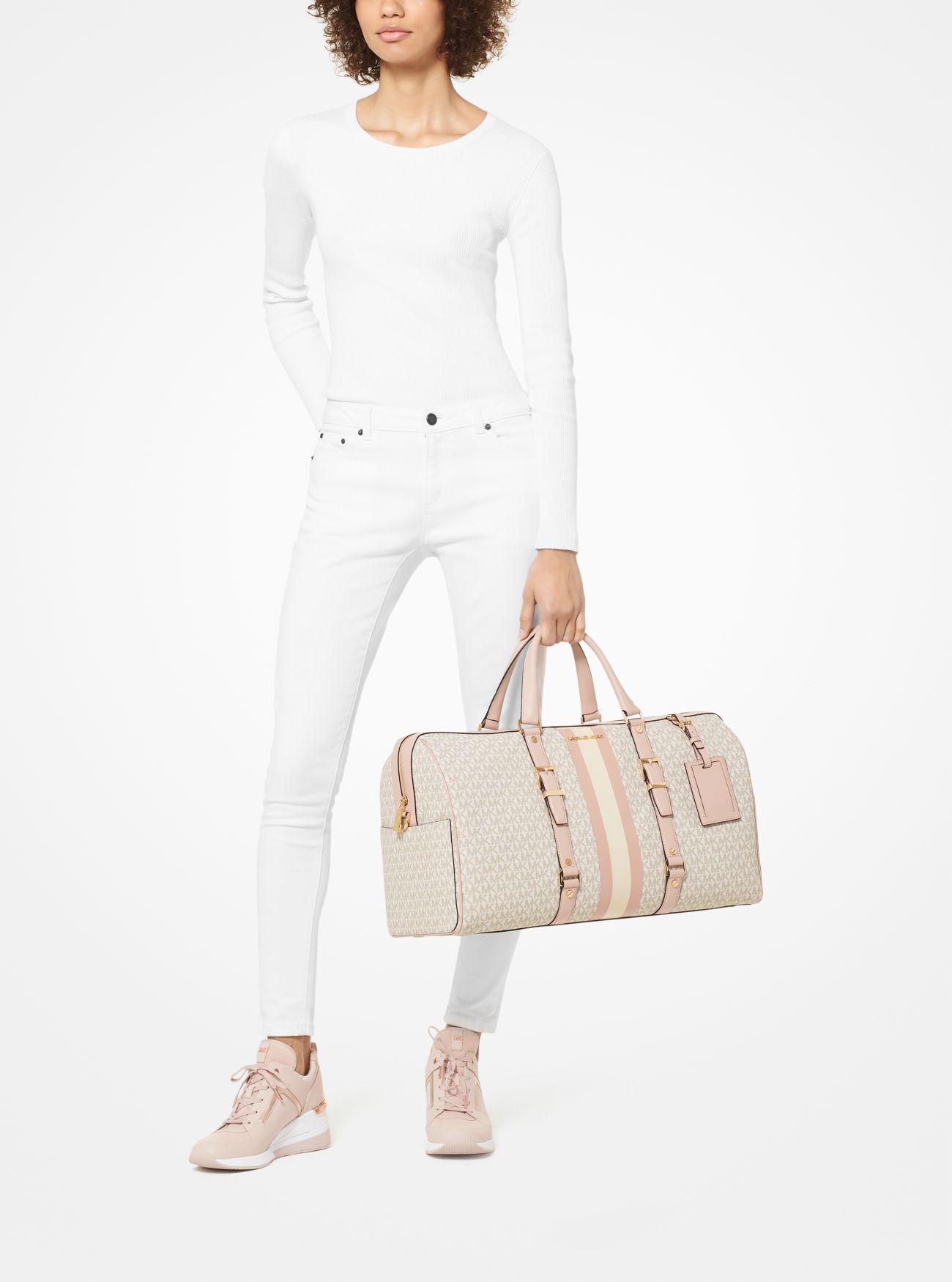 Michael Kors Bedford Travel Extra Large Logo Stripe Weekender Bag Extra Large Logo Stripe Weekender Bag