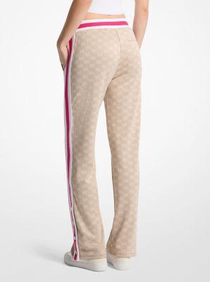Michael Kors Logo Jacquard Knit Side-Snap Track Pants in