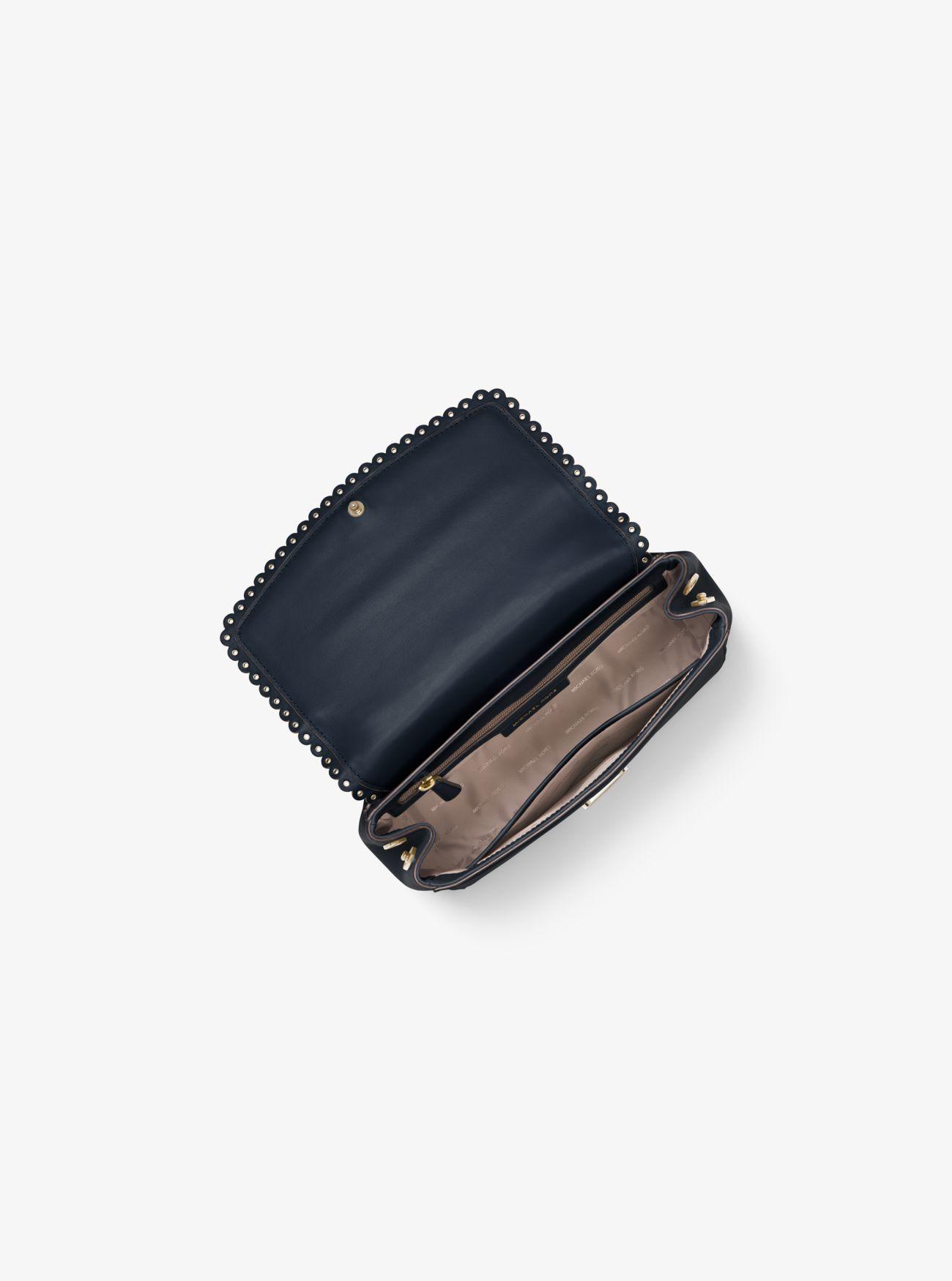 ava medium scalloped leather satchel