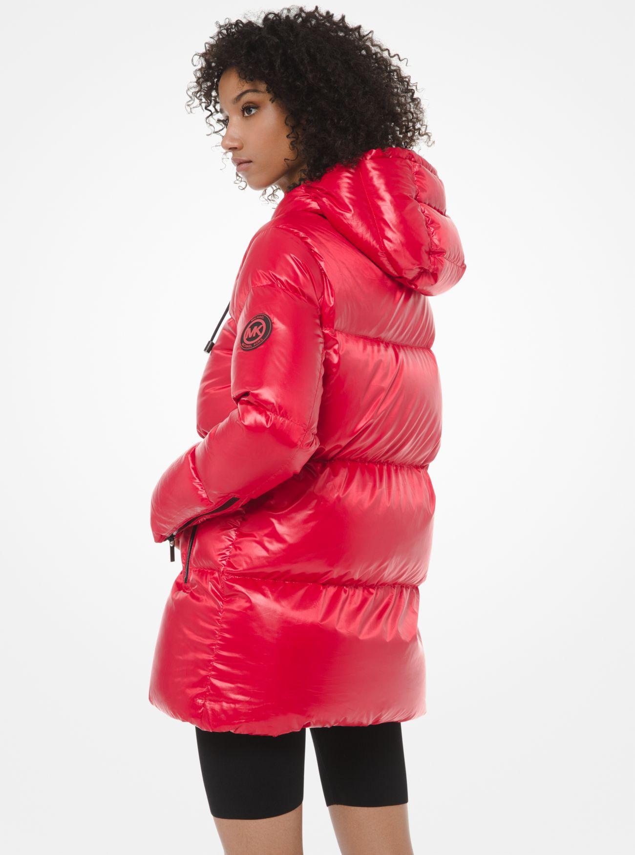 michael kors red puffer coat