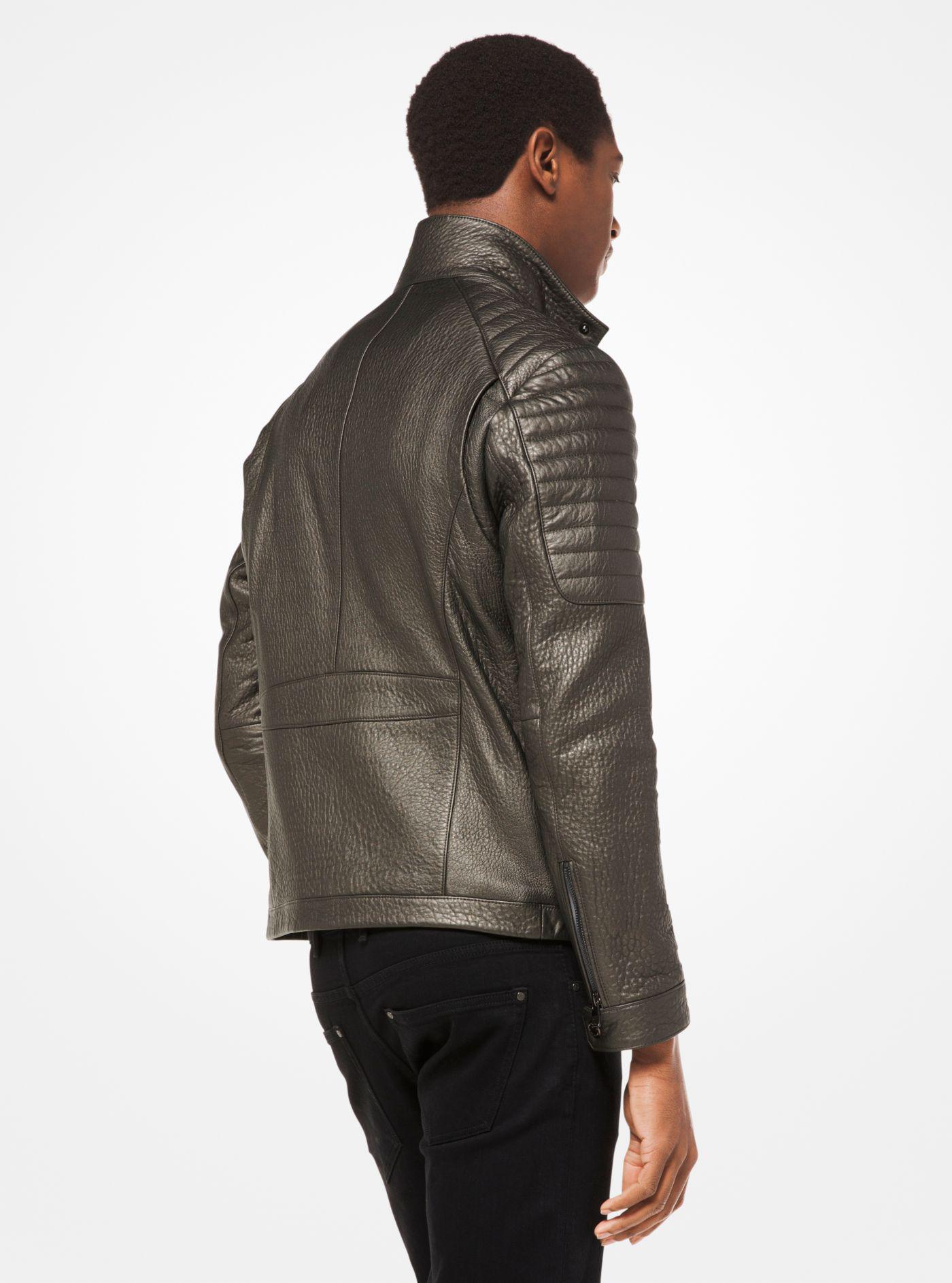 michael kors metallic leather jacket