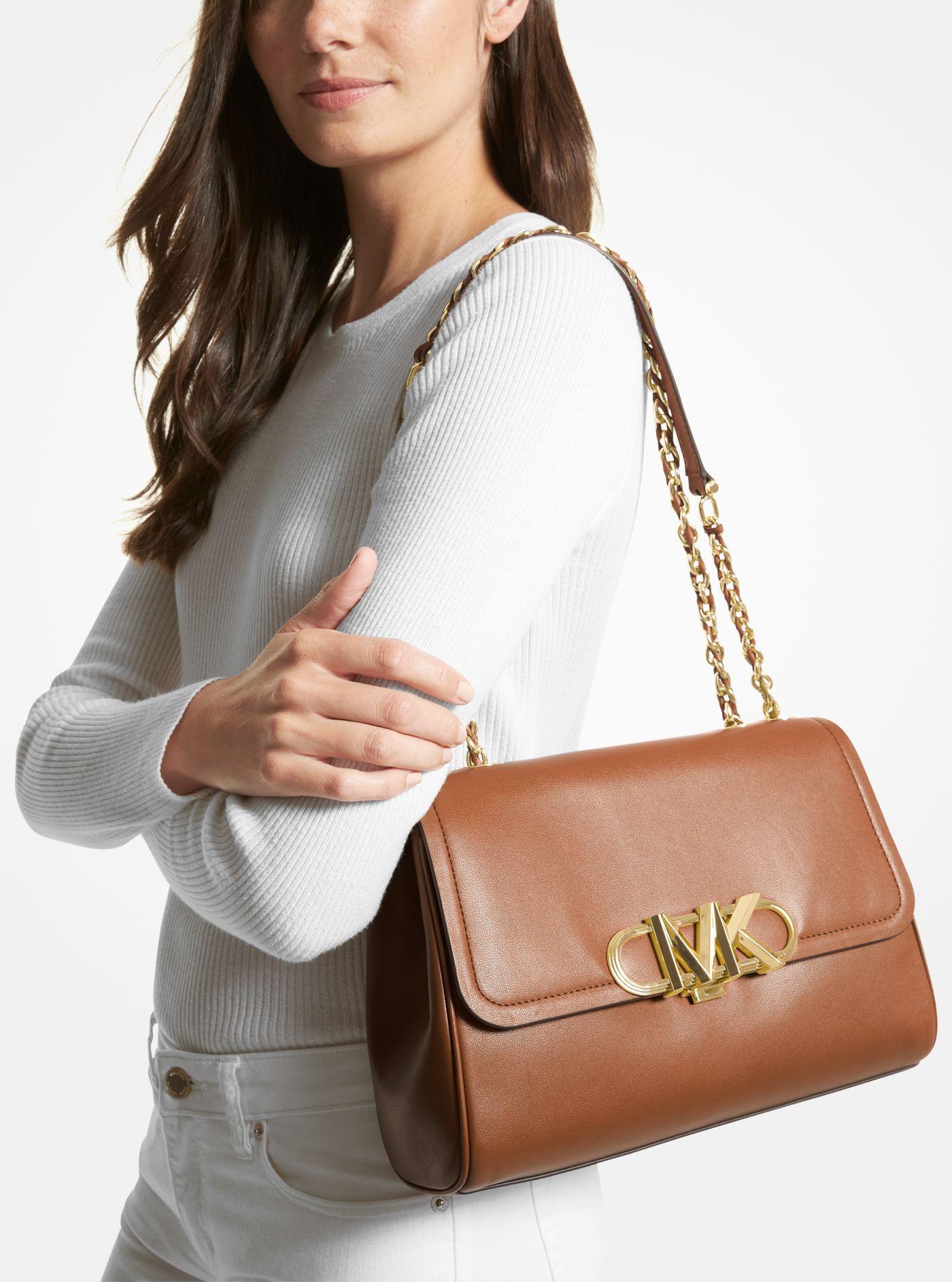 MICHAEL Michael Kors Parker Extra-large Leather Shoulder Bag in Brown | Lyst