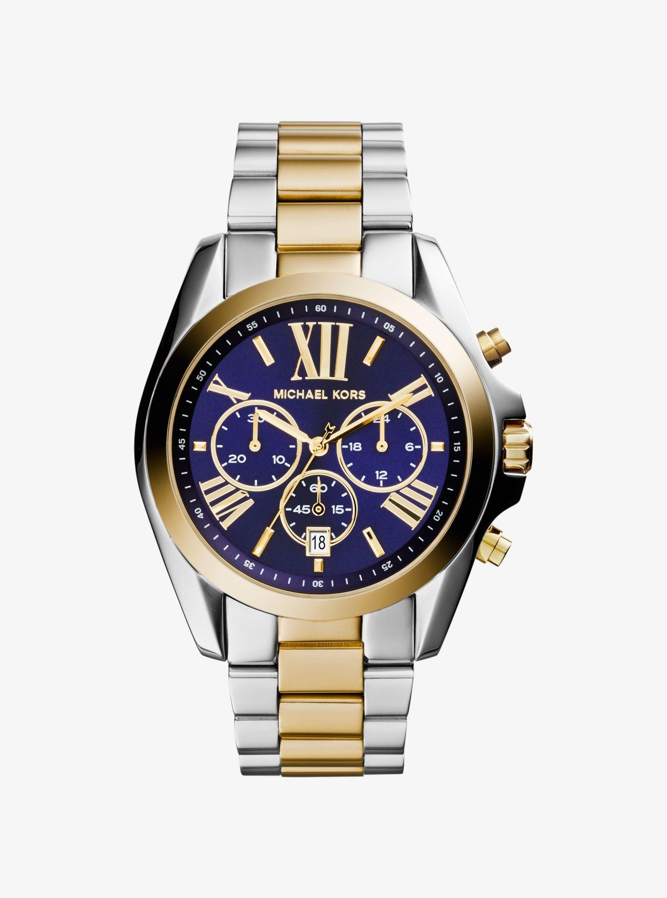 Michael Kors Oversized Bradshaw Two-tone Watch in Metallic for Men - Lyst