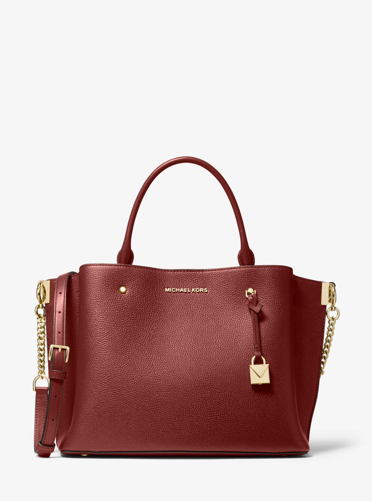 Michael Kors Synthetic Arielle Large Pebbled Leather Satchel - Lyst