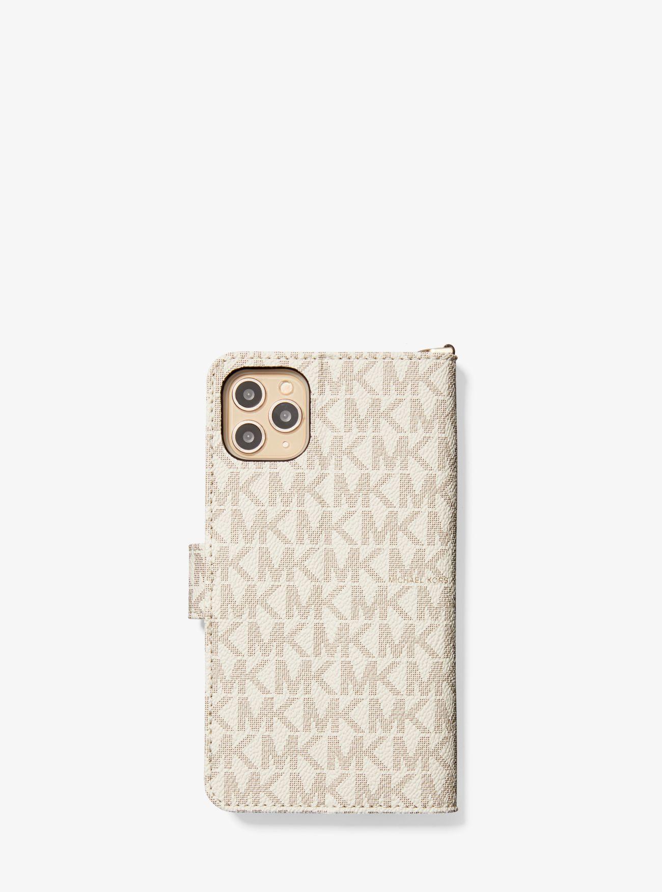 Michael Kors Logo Stripe Wristlet Folio Case For Iphone 11