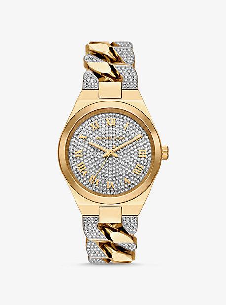 MICHAEL KORS マイケルコース MKC1406AN040 CURB LINK W PAVE Michael Kors Lennox Pavé-Tone Curb-Link Watch in Metallic | Lyst