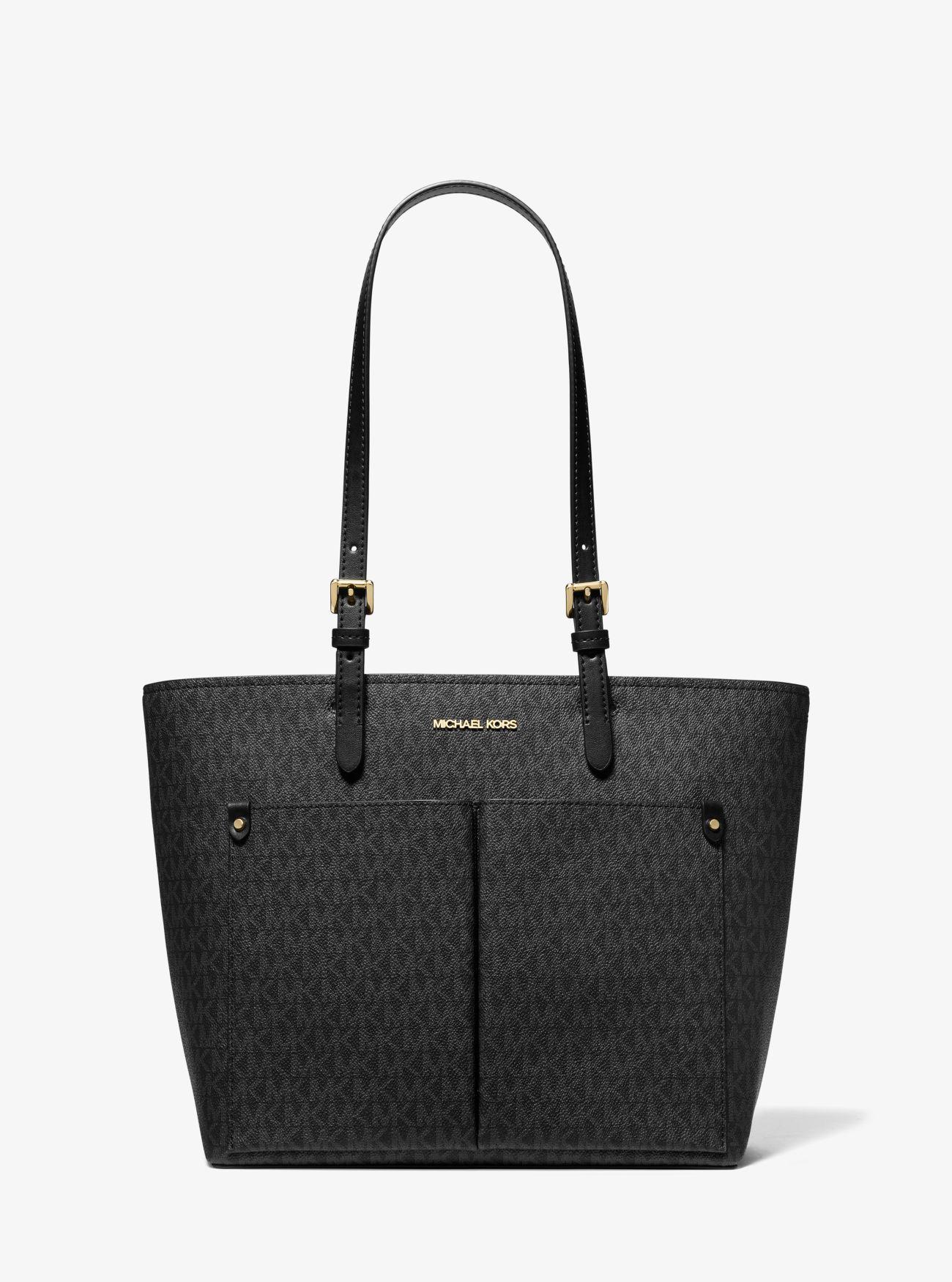 Michael Kors Jet Set Medium Logo Pocket Tote Bag in Black Lyst UK