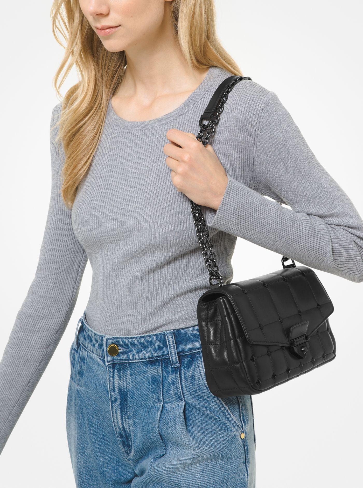 Michael Kors Soho Large Studded Quilted Leather Shoulder Bag in 