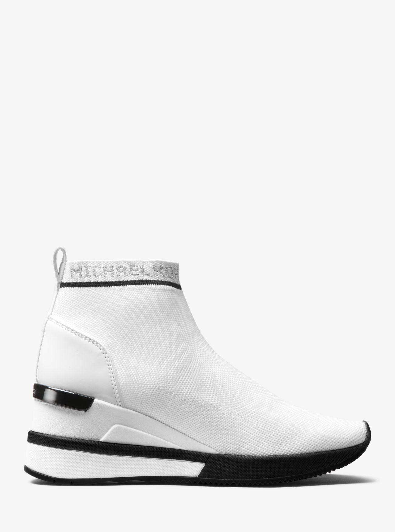 Zapatilla Skyler Tipo Calcetín De Punto Elástico Con Logotipo Michael Kors  de Cuero de color Blanco | Lyst