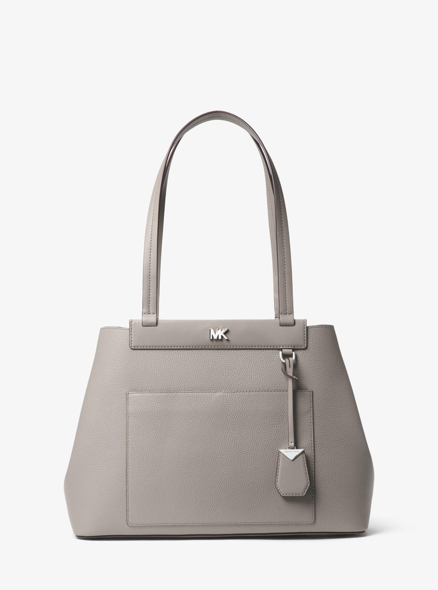meredith medium logo and leather tote