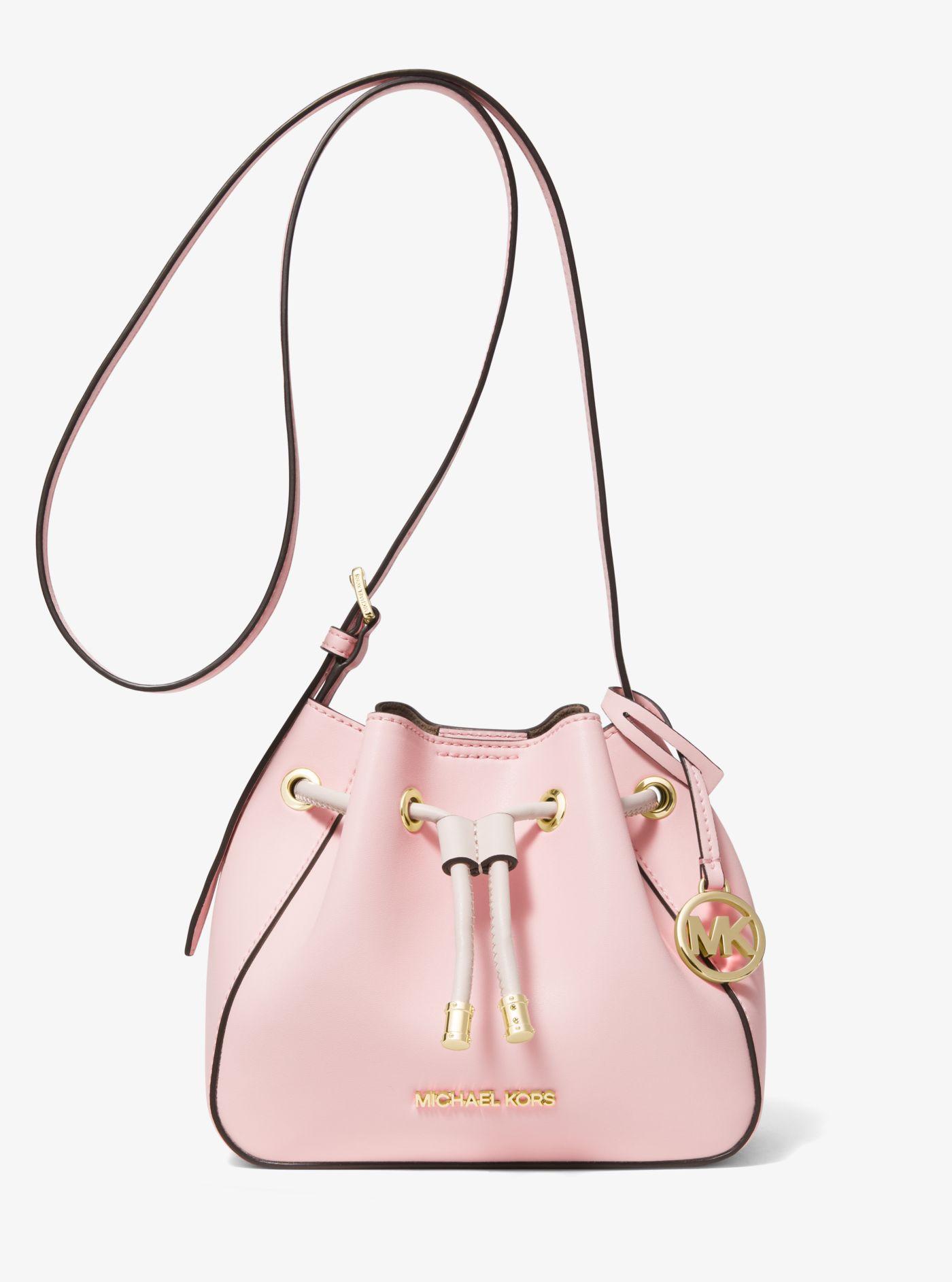 Michael Kors Phoebe Small Faux Leather Bucket Bag in Pink | Lyst